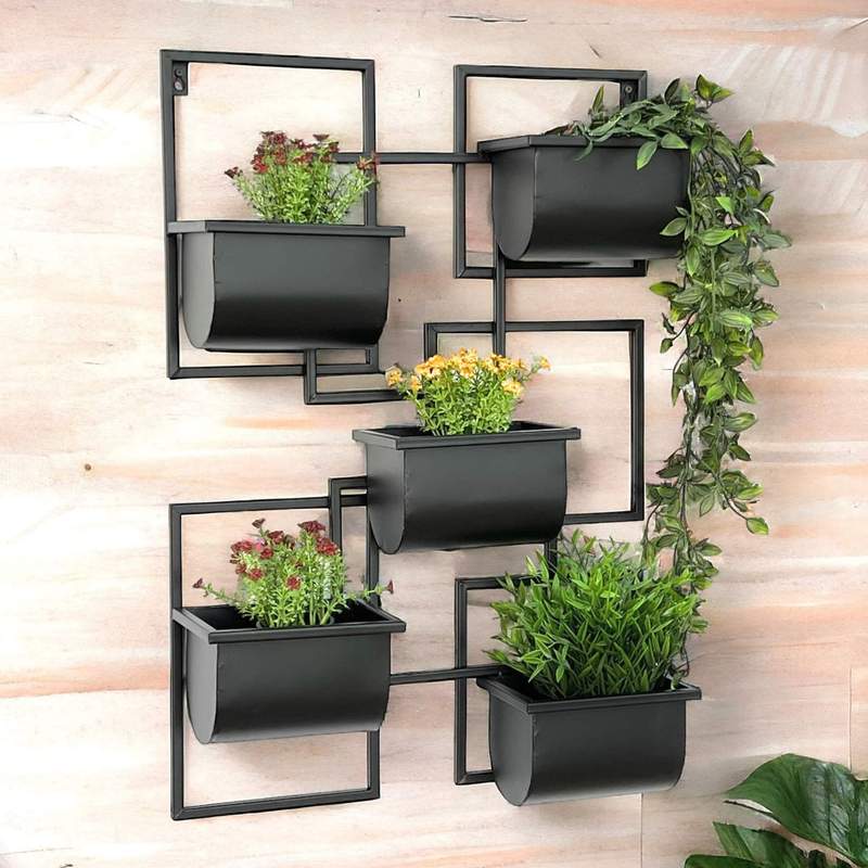 Black Metal Shelf For Kitchen, Wall Shelf For Flower Pots, Plant Holder, Wall Flower Holder, Shelf