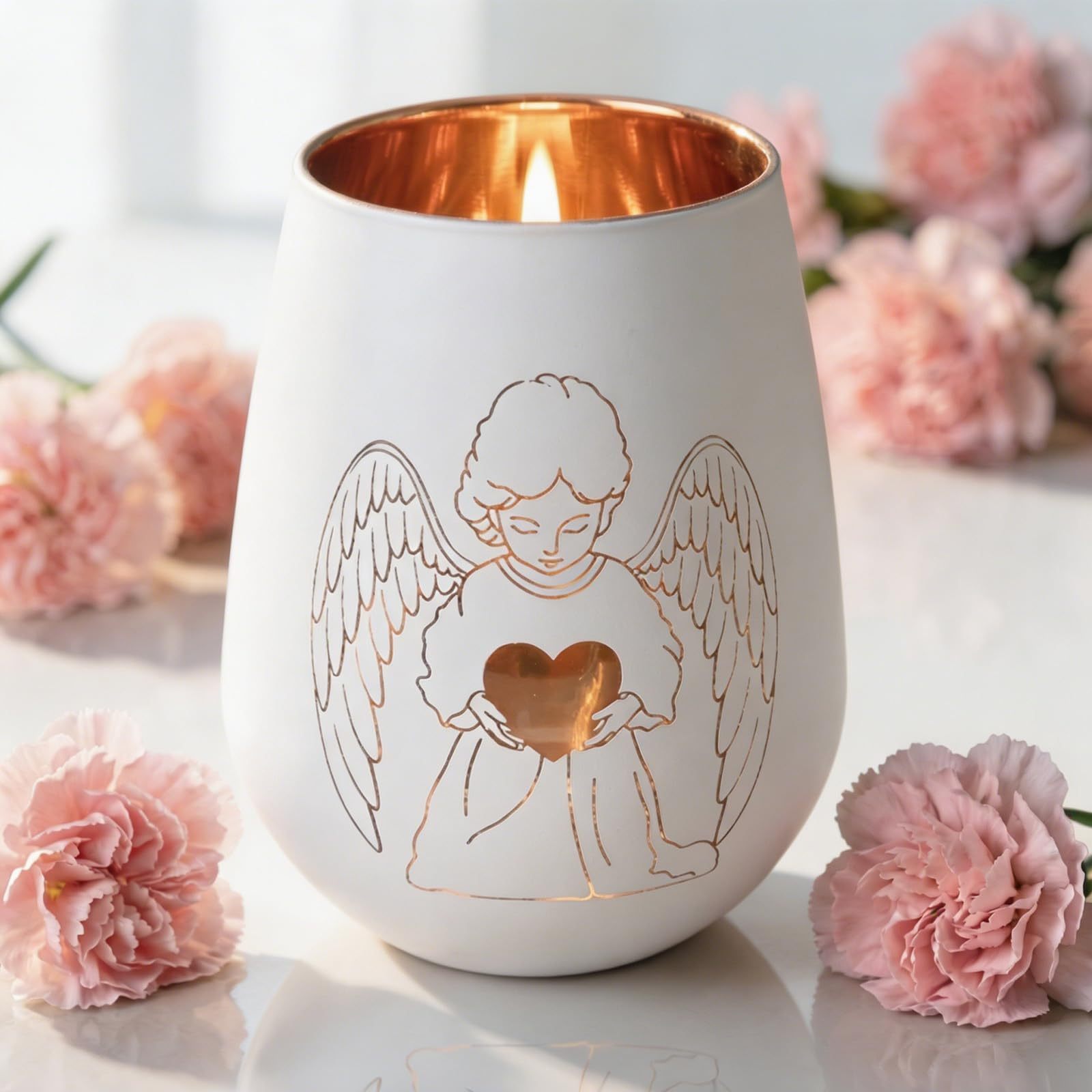 Light Holder – Guardian Angel Design, Glass Lantern For