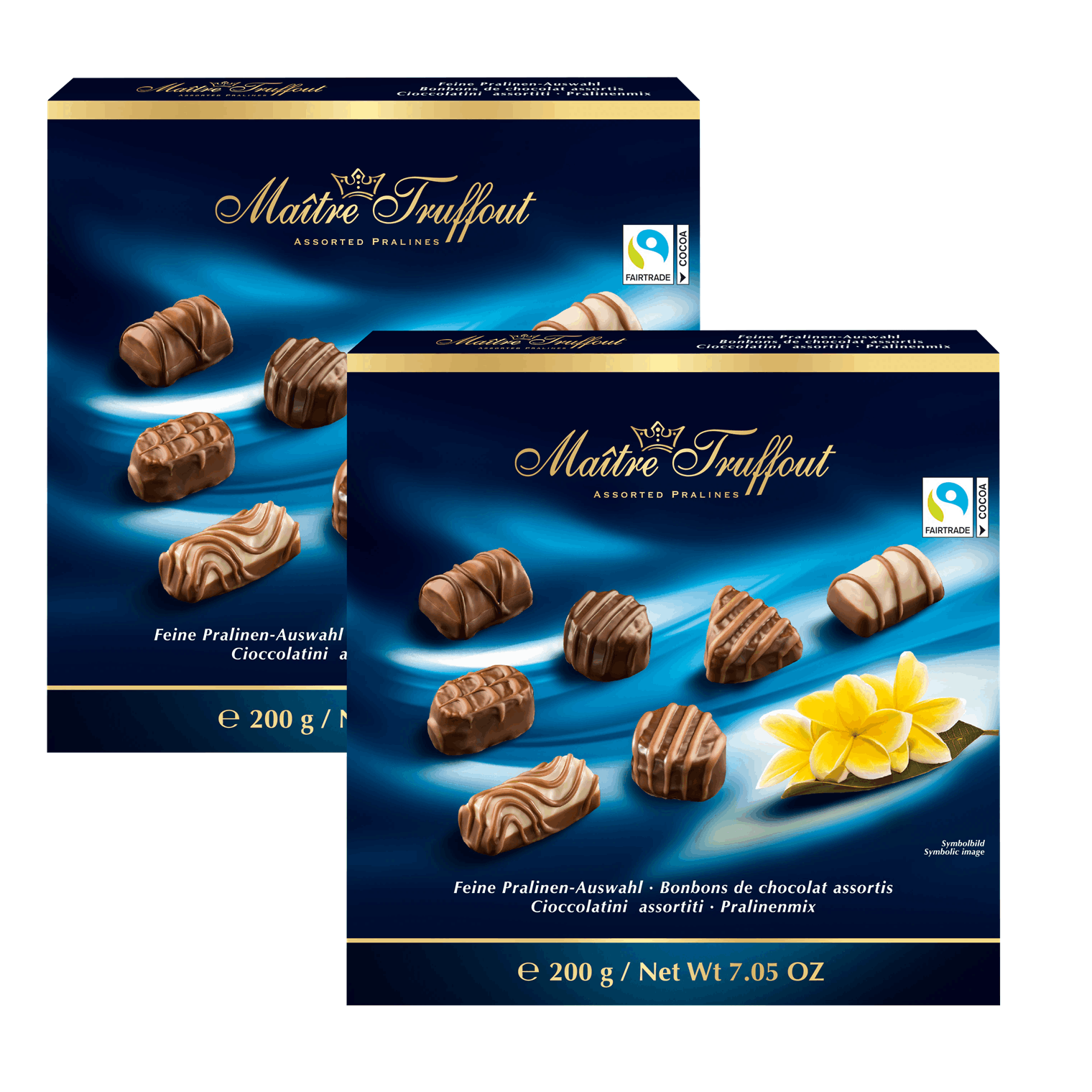 Image of Master Truffout Praline Selection 2 × 200 G | (2 X 20pcs) | Refined Selection Of Fine Praline Mixture From Milk, Dark, And White Chocolate