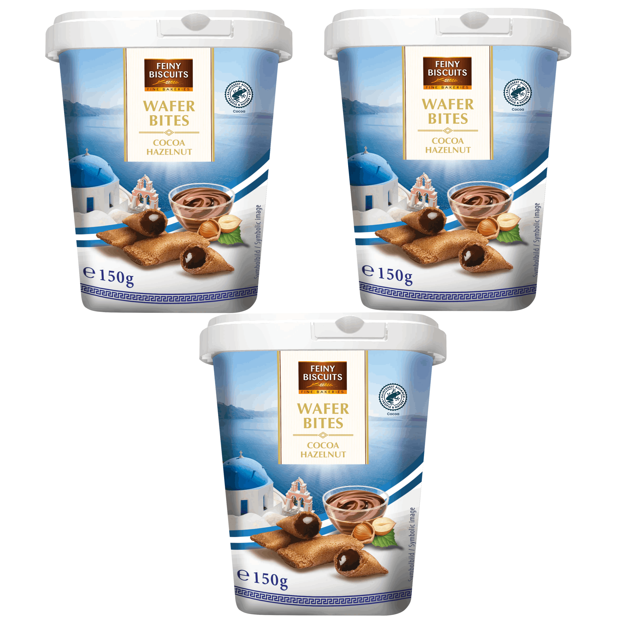 Feiny Biscuits Wafer Bites Schokolade-haselnuss 3x150g