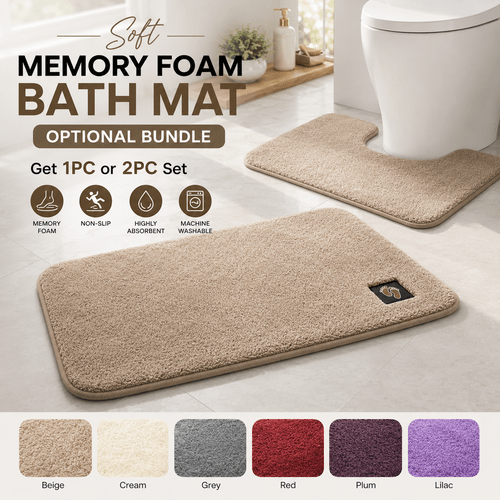 memory foam bath mat bundle soft washable bathroom floor mat with absorbent surface quick backing for shower toilet bathroom