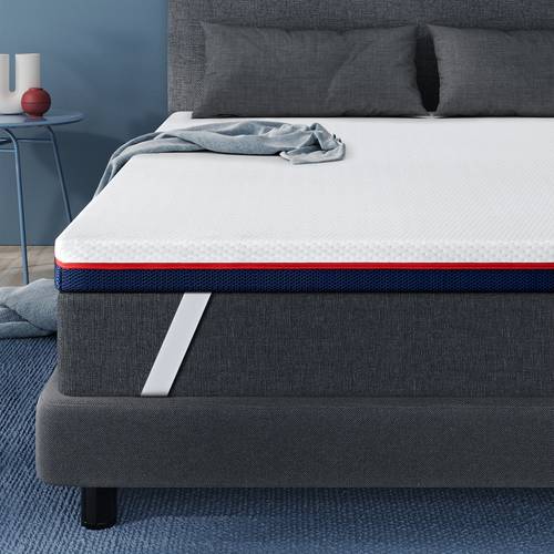 photo de l'article surmatelas 8cm en mousse à de – haute , confort orthopédique, housse lavable hypoallergénique inre