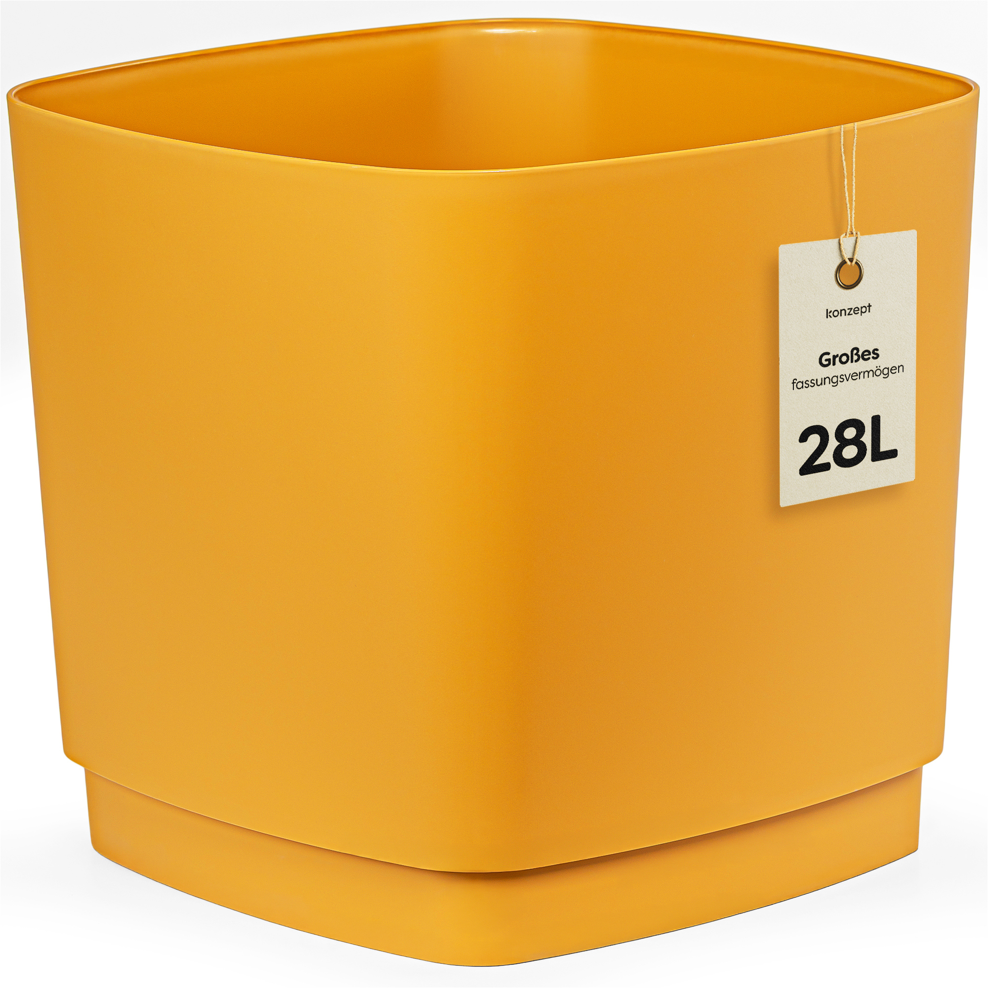 TEMU Large Flower Pot For Indoor & Outdoor Use, 34x34cm Rectangular Planter With 28l Capacity, Sturdy Saucer For Houseplants & Orchids