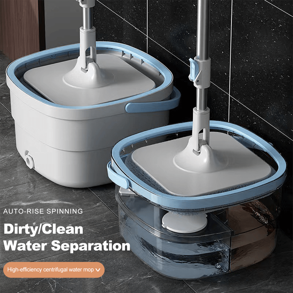 Floor Mop Mop Bucket Set, Withcloths, Household Extendable Stick Mopping, Automatic Of Waste Waterand Fresh Water,suitable For Cleaning In Bedrooms, Living Rooms, Kitchens, And Other Household Areas.