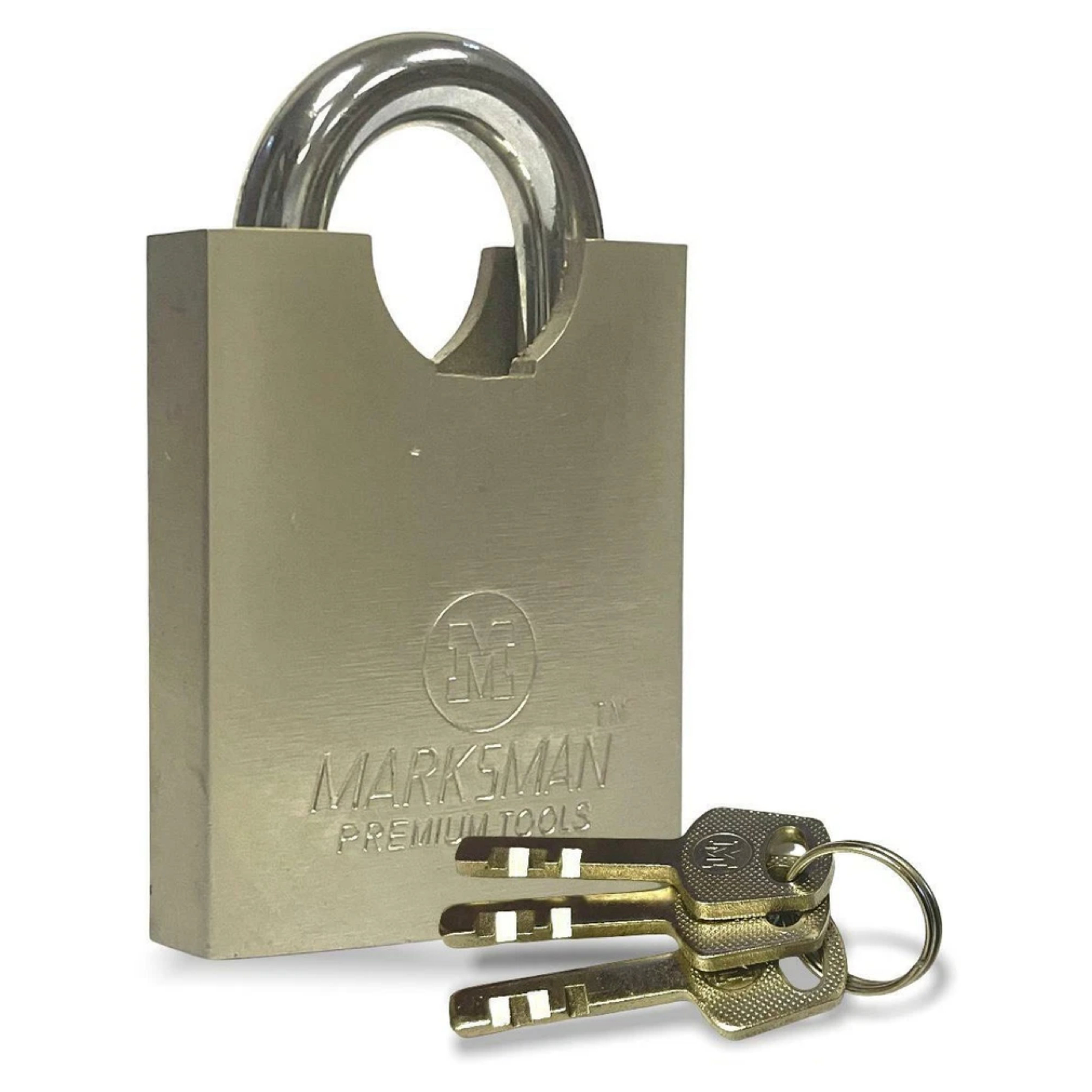 TEMU Closed Shackle Padlock Heavy Duty 50mm Door Lock With Steel - Iron Construction With Tough Shackle | Includes 3 Steel Keys | Ideal For Gates