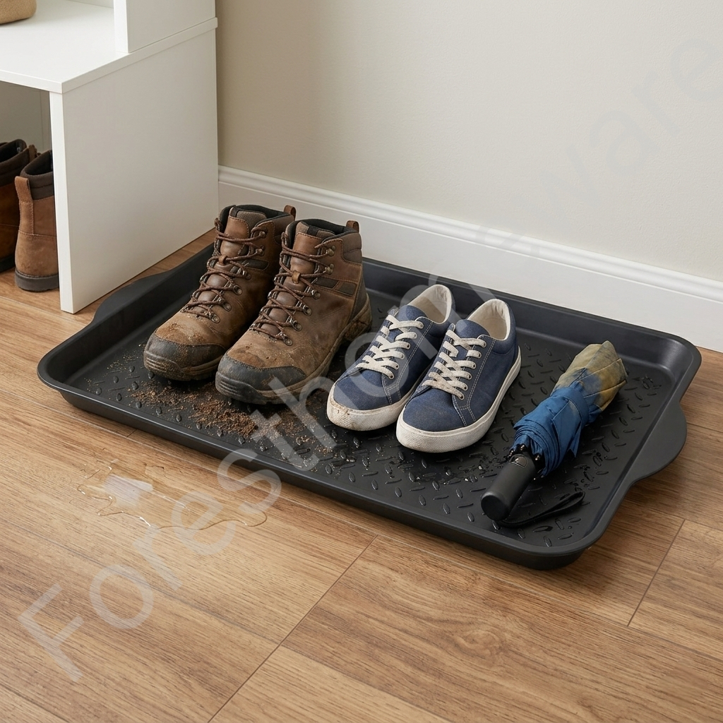 TEMU ​heavy-duty Boot Tray – Soft Flexible Rubber Shoe Organizer | Waterproof, Non-slip Floor Protector For Entryway, Indoor/outdoor Use, Pet Feeding