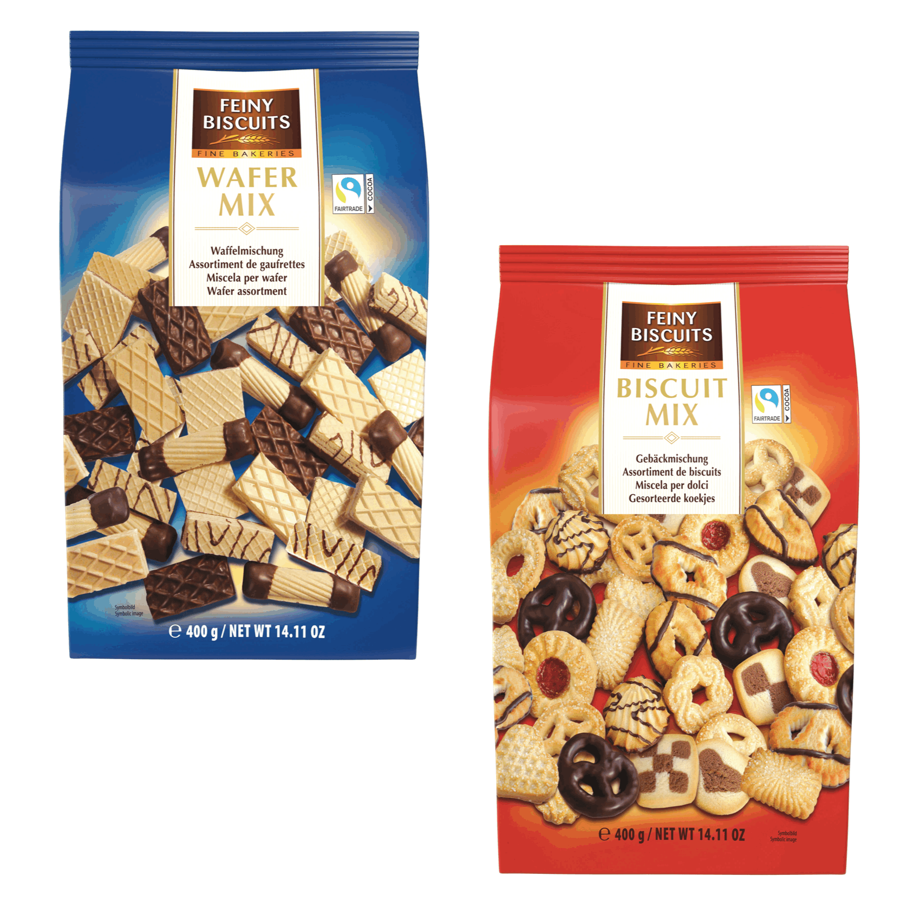 Delicious Biscuits Waffle & Pastry Mix - Crispy Waffles & Fine Pastries - Sweet Pastries For Coffee, Office & Guests 2x400g