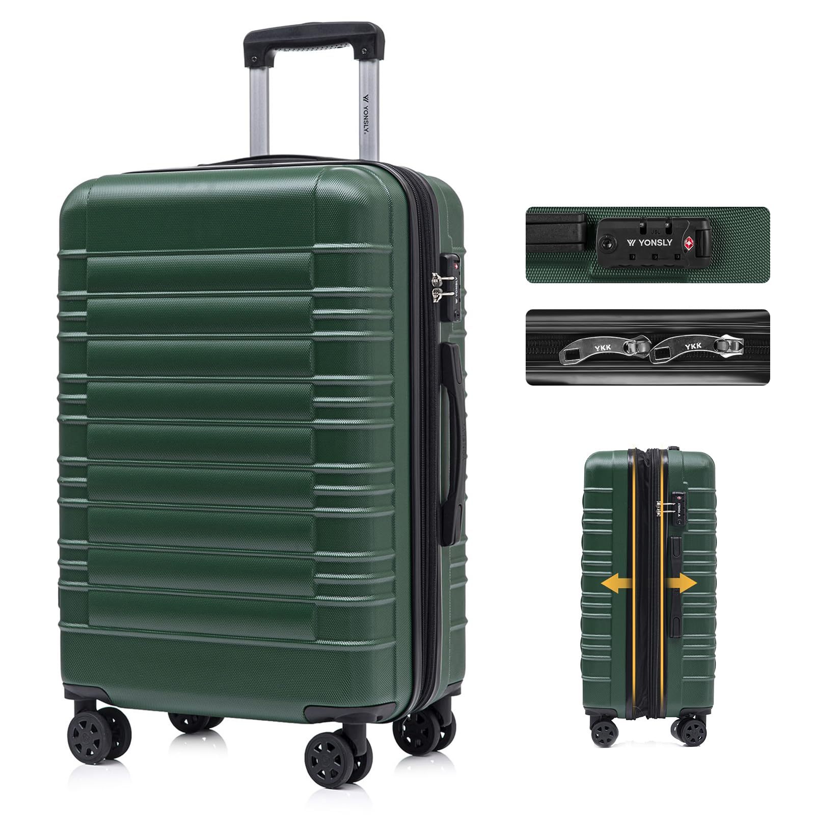 Travel Suitcase, Expandable Hardshell Trolley Case With And High-quality Ykk Zipper, 360° Spinner Wheels, Carry-on Luggage For Travel
