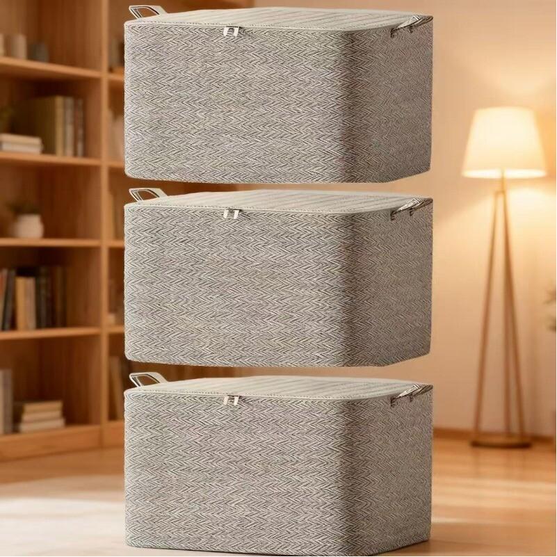 2pcs Large Foldable Storage Boxes with Lids for Home Moves