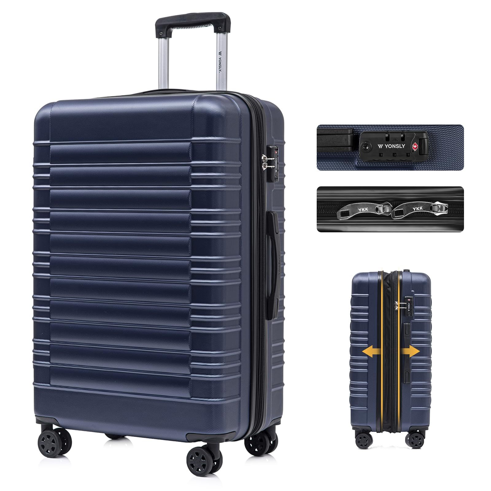 Image of Travel Suitcase, Expandable Hardshell Trolley Case With And High-quality Ykk Zipper, 360° Spinner Wheels, Carry-on Luggage For Travel