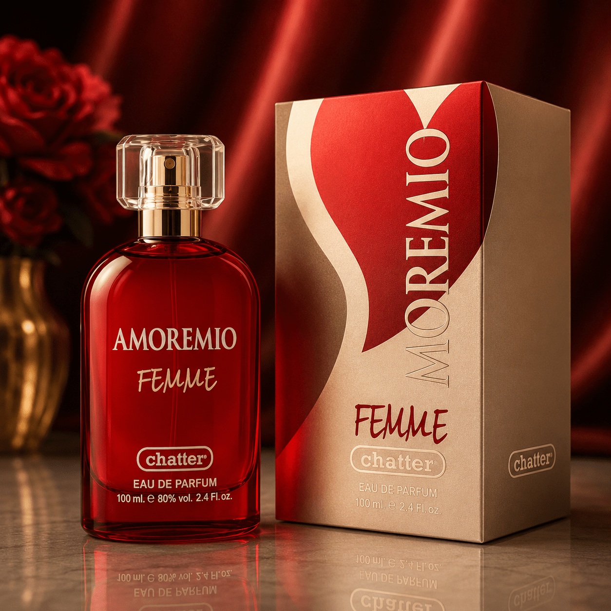 Everlyx - Amoremo Femme De Chatler Eau De Parfum 100ml, Sweet And Floral Scent With A And Warm Base, And Enveloping Feminine Fragrance