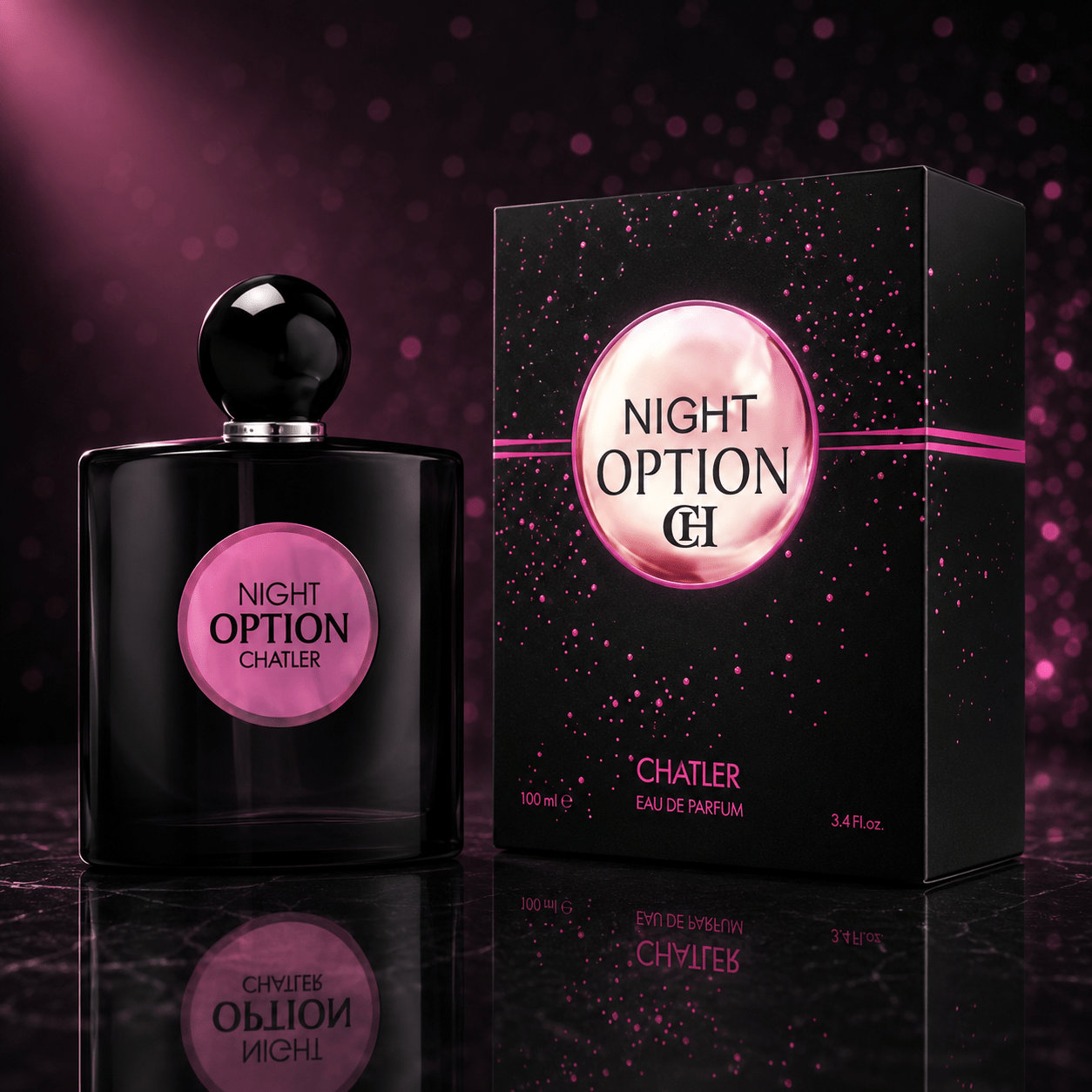 E-shop Everlyx - Night Option Woman von Chatler Eau de Parfum für Damen, 100ml - Intensiver und sinnlicher Duft mit floralen und orientalischen Noten -