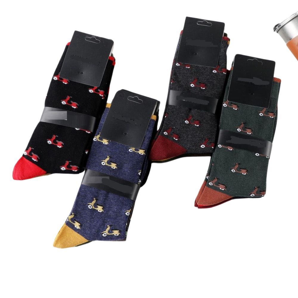 TEMU Pack 6 de Calcetines Hombre Estampado Motos Talla 40-45 Media Caña Material Algodón