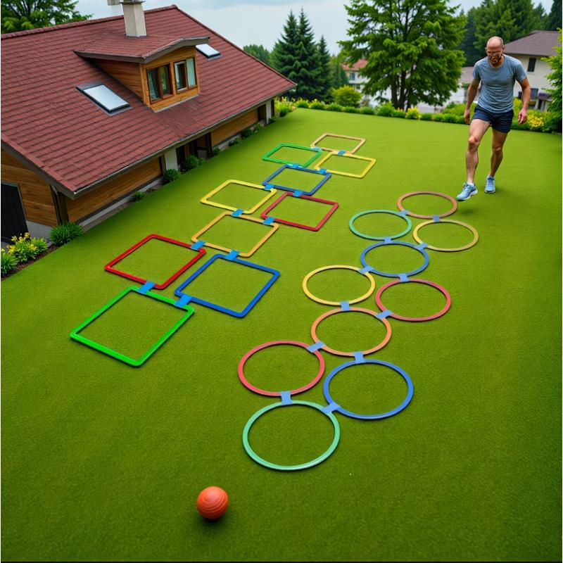 TEMU 20pcs Bouncy Set, Suitable For Multi-person Agility Ladder And Sports Training Equipment, Agility Improvement, Lawn, Backyard Activity Props,