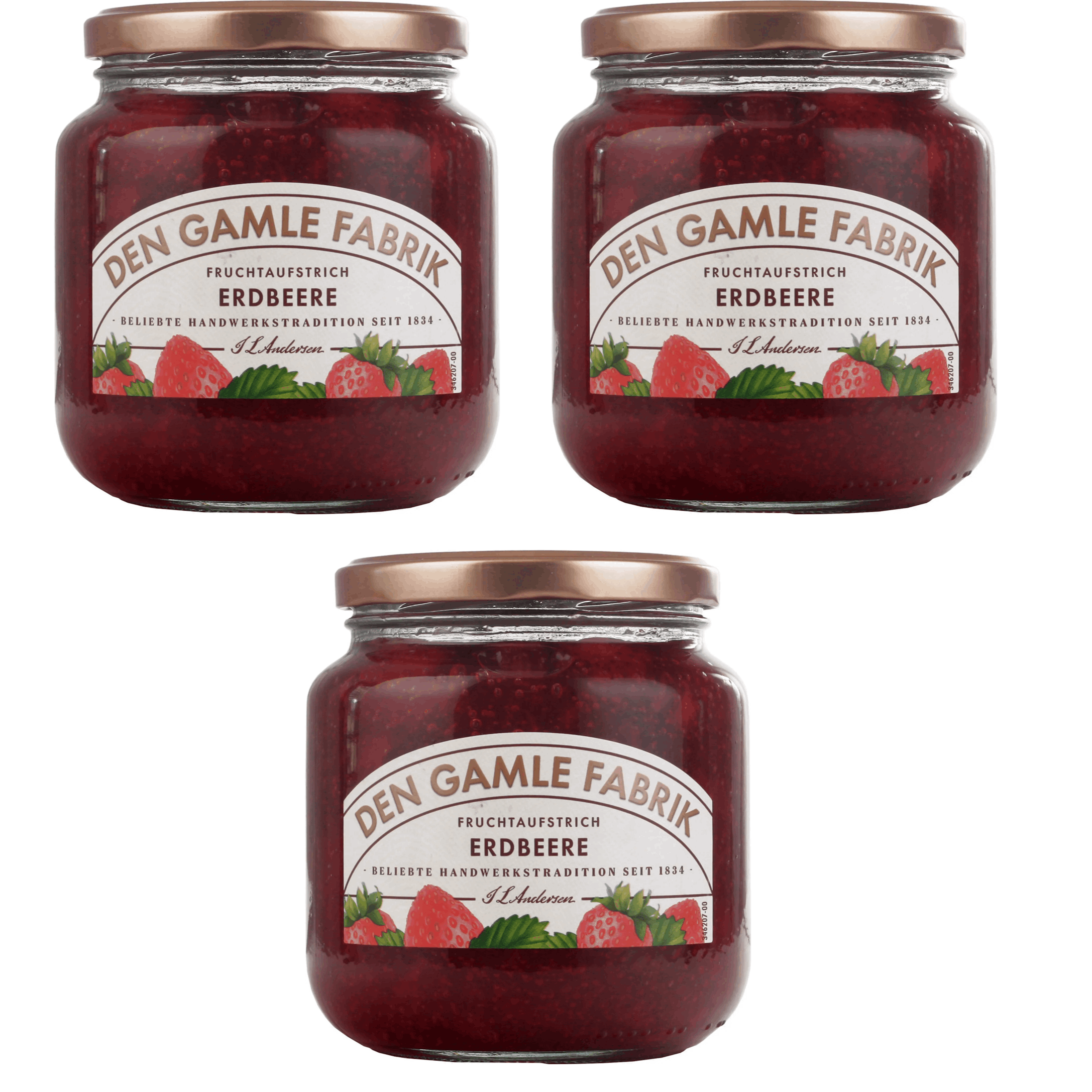 The Old Factory Strawberry Jam - Gourmet Fruit Jam 3 X 600g