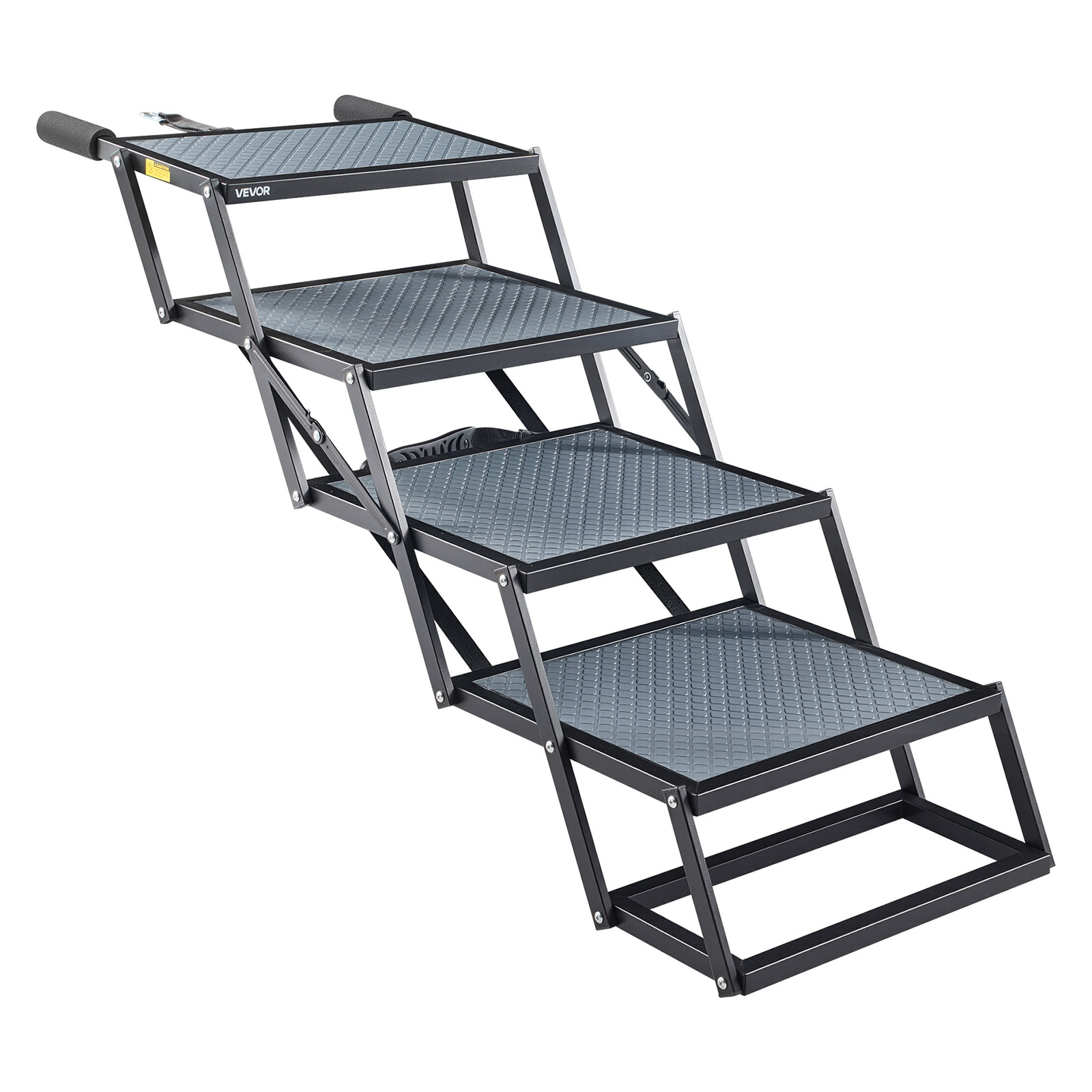 Image of Vevor Dog Stairs For Car, Extra Wide Foldable Dog Ramp For Large Dogs With Non-slip Surface, Portable Lightweight Pet Stairs Ladder For Car, Suv, Truck, High Bed, Sofa, Support Up To 400 Lbs
