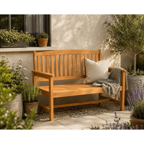2 seater wooden garden bench