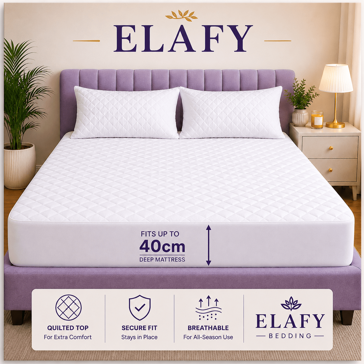   quilted extra deep quilted mattress protector fitted bed sheet cover topper bedding fits   30cm deep mattress