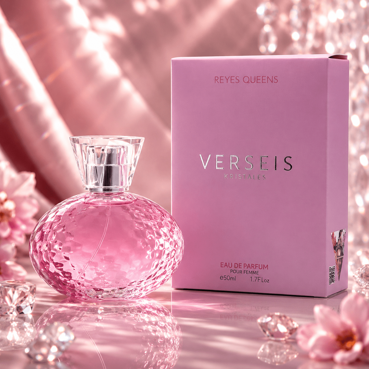Image of Everlyx - Kristales Verse By Queens Eau De Parfum For Women 50ml. A Feminine Fragrance With Floral And Fruity Notes, Combined With Chords And An Elegant Musky Base.