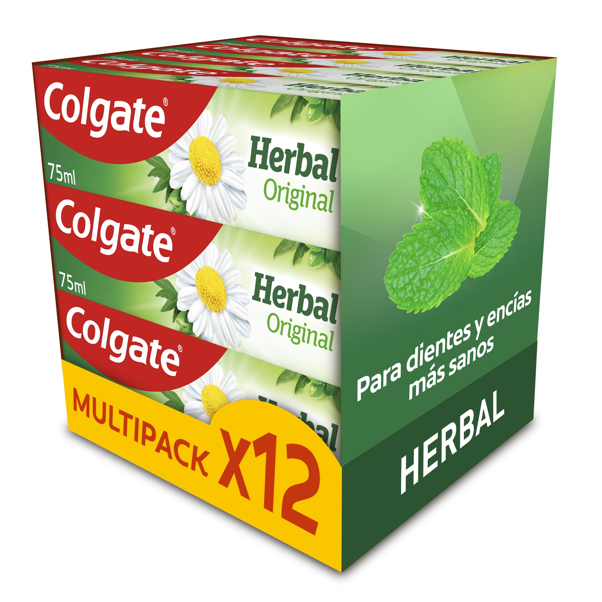 TEMU COLGATE - Pasta de Dientes Colgate Herbal Pack de 12x75ml| Ciencia del Cuidado bucal y | a Mantener | a Mantener Encías | Sabor a Eucalipto