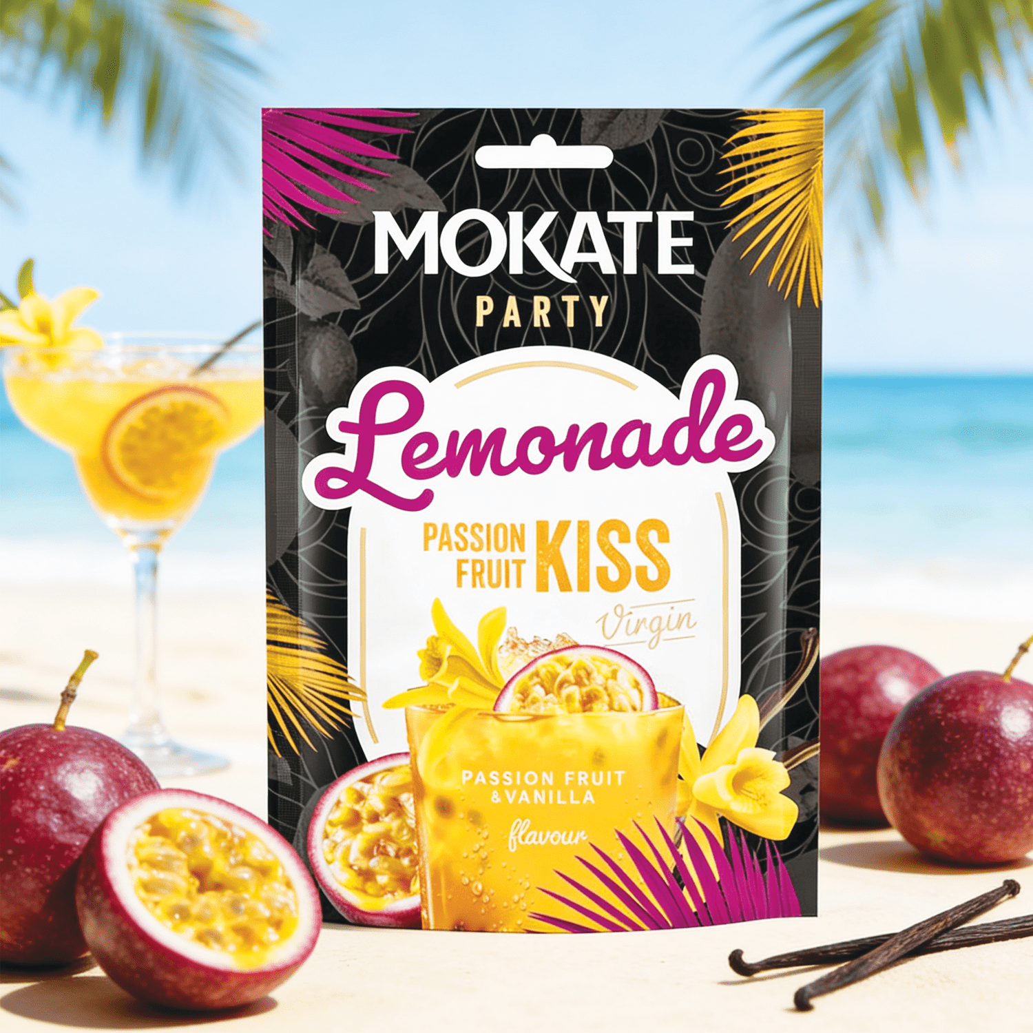 3rd Pack - Mokate Lemonade Passion Fruit Kiss - Instant Beverage Powder 3x40g