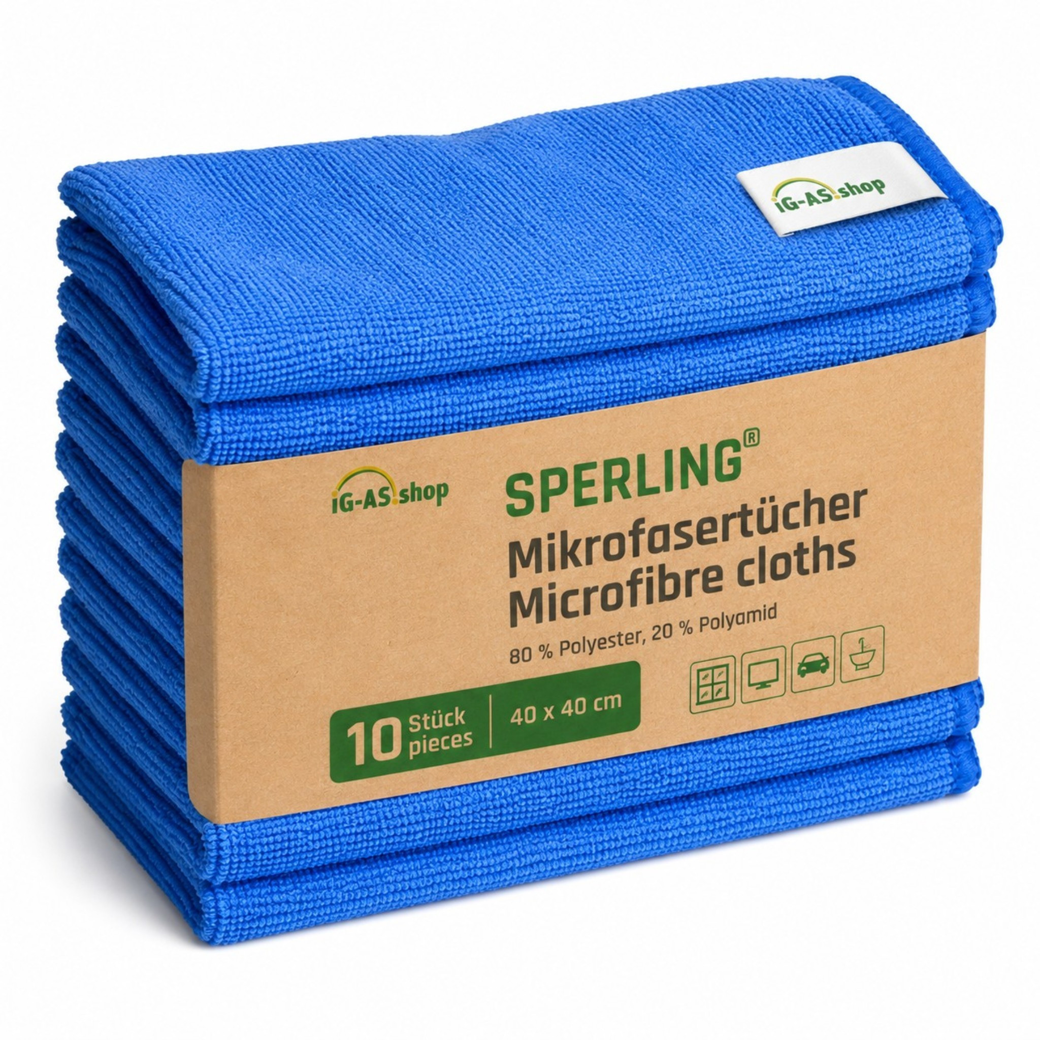 Image of Microfiber Cloths 40x40cm 10pcs Set Blue - Absorbent & Wipes, Microfiber Cloths As Cleaning Rags, Wiping Cloths, Microfiber Rags For Car, Kitchen, Bathroom & Household