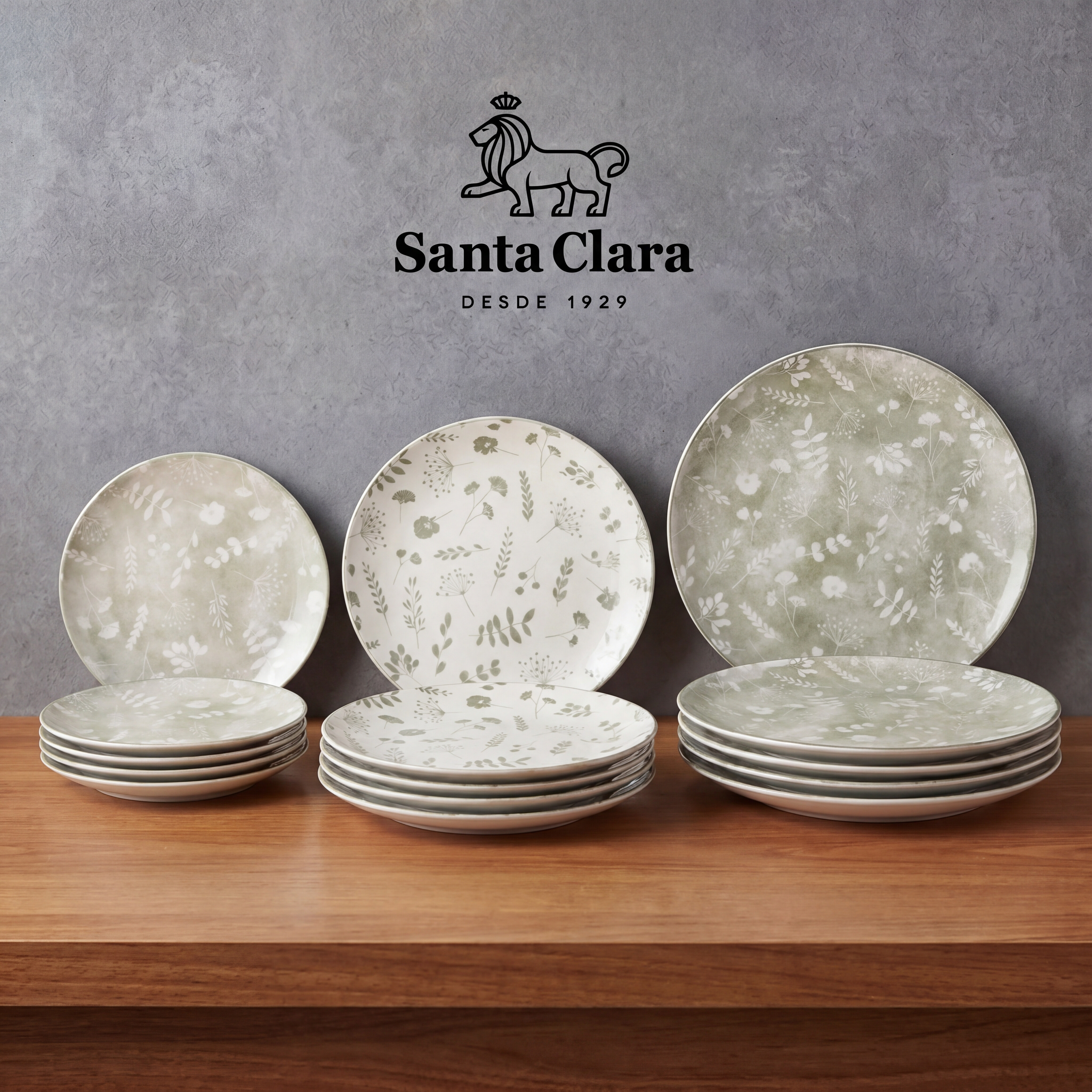 TEMU SANTA | Vajilla Completa 12 Piezas de Porcelana para 4 , Diseño con Relieve, Formas Coupe, Ala y Octogonal, para Microondas y Lavavajillas, Uso