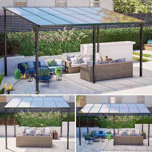 3x3m 3x4m 10x10ft 10x14ft pergola with roof wall mounted aluminium pergola patio resistant metal gazebo outdoor canopy for garden deck backyard