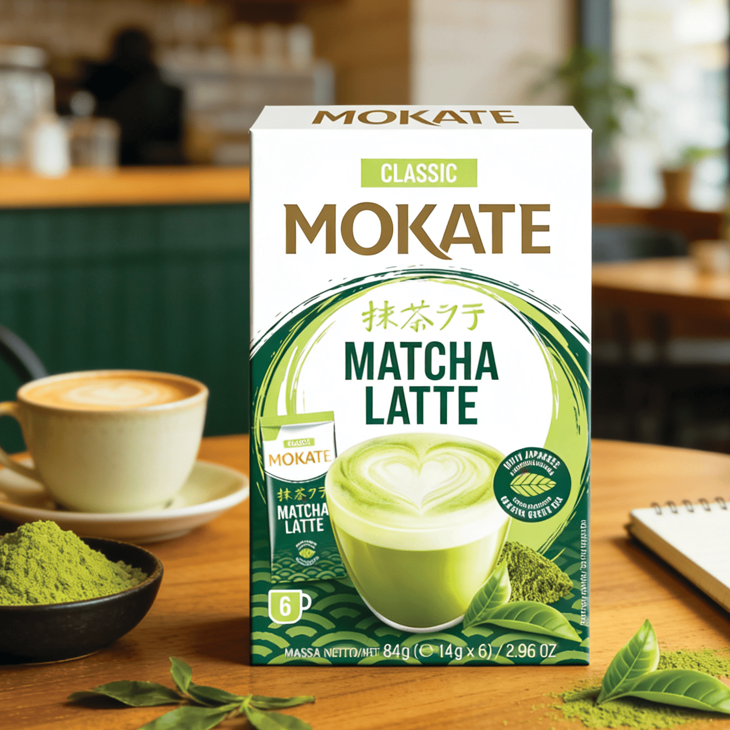 Mokate Matcha Latte Stick Classic - Drink Powder - 6x14g