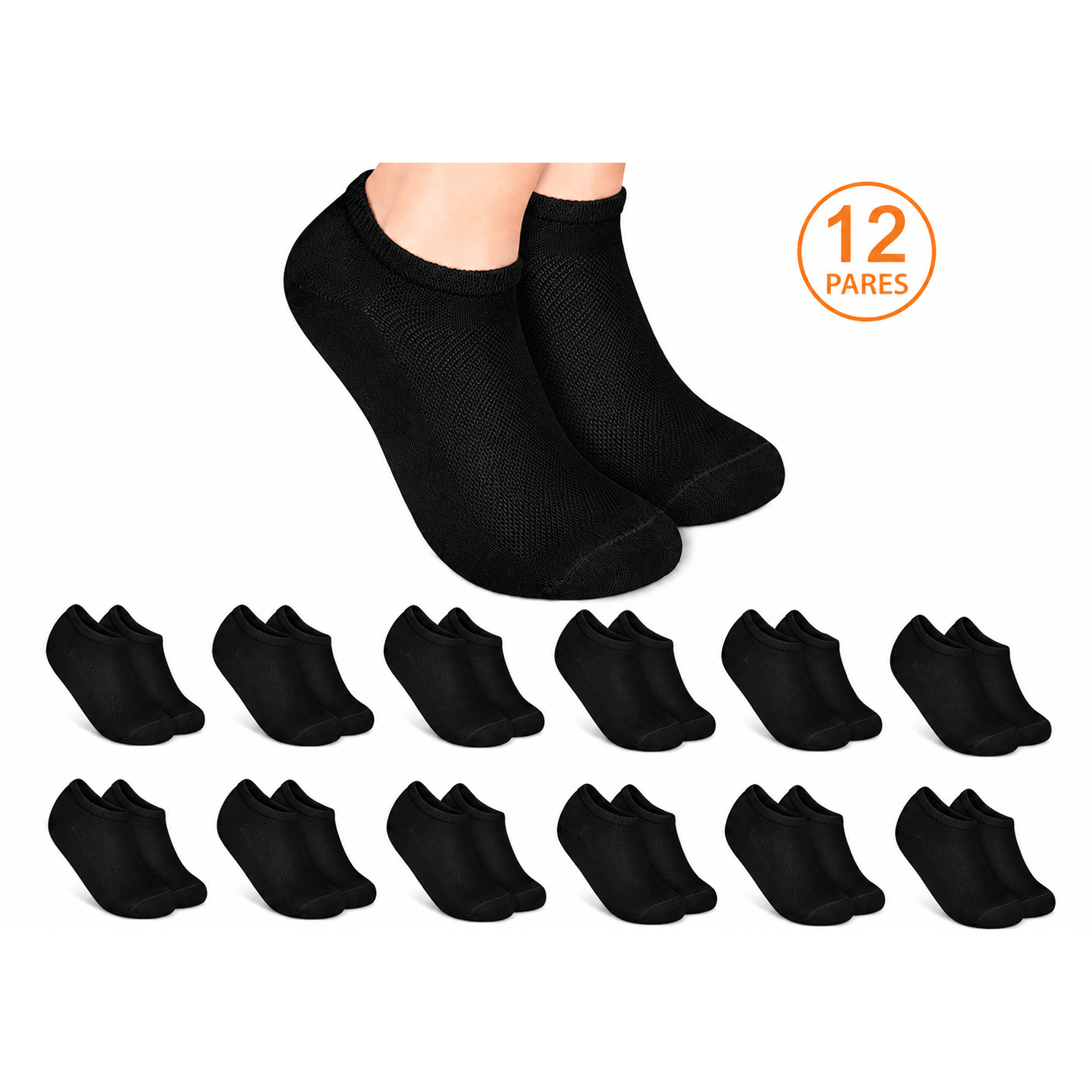 TEMU 12 (24 piezas) de Calcetines Tobilleros para . Tobilleros Unisex Transpirable y con Puntera Reforzada ideal para todas del año.