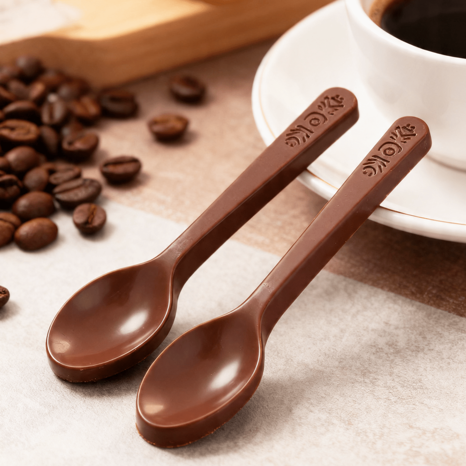 Image of 2-pack Elite Choco Spoons 54g - Chocolate Spoons Made Of Milk And Dark Chocolate For Stirring Hot Beverages