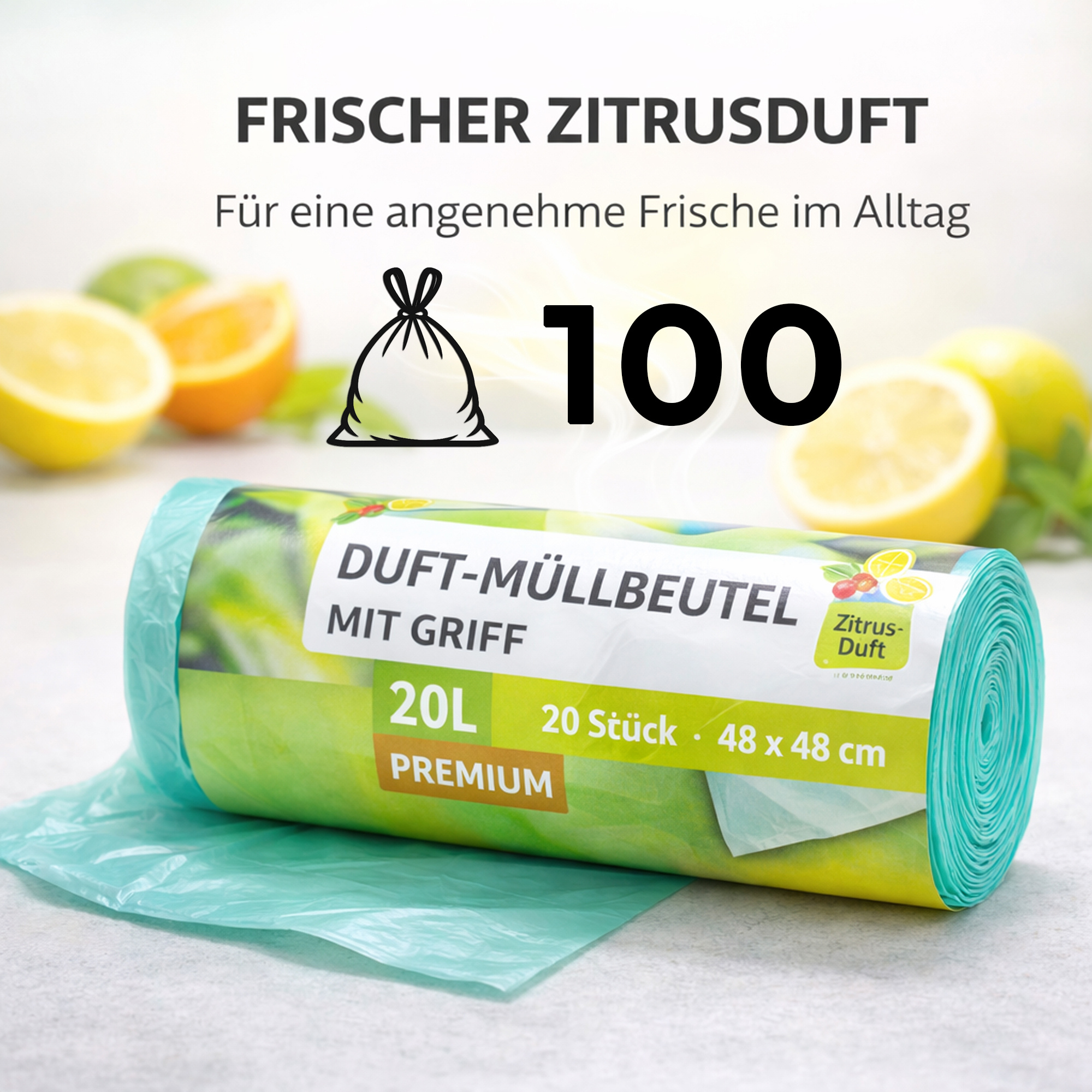 Trash Bags With Scent - 20 (100pcs) - 5-pack (5 X 20pcs) - Premium Bags - Ideal For Household, Office, And