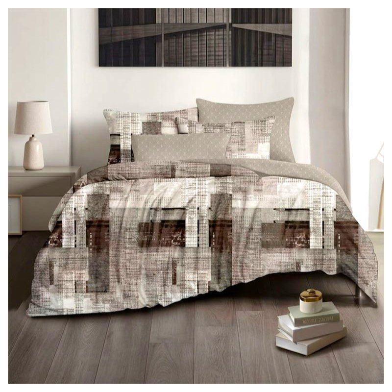 A12-3, 3pcs Non-figurative, Abstract Patterned Bed Linen Set, 80%, 20% Polyester