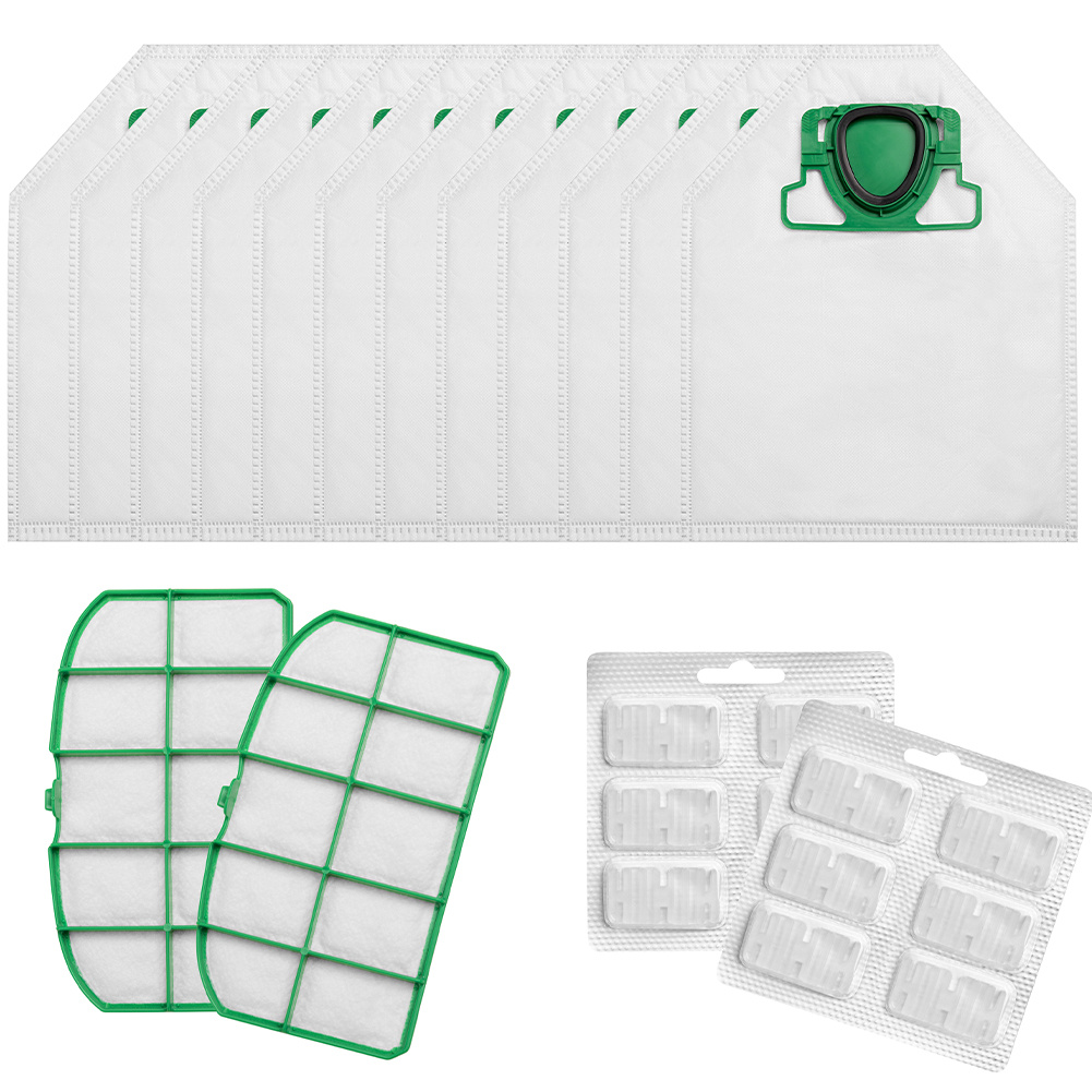 TEMU Bakaji 12-piece Replacement Vacuum Bags For Folletto, Compatible With Electric Broom, High-quality Interchangeable Bags (vk200 - Vk200s, White +