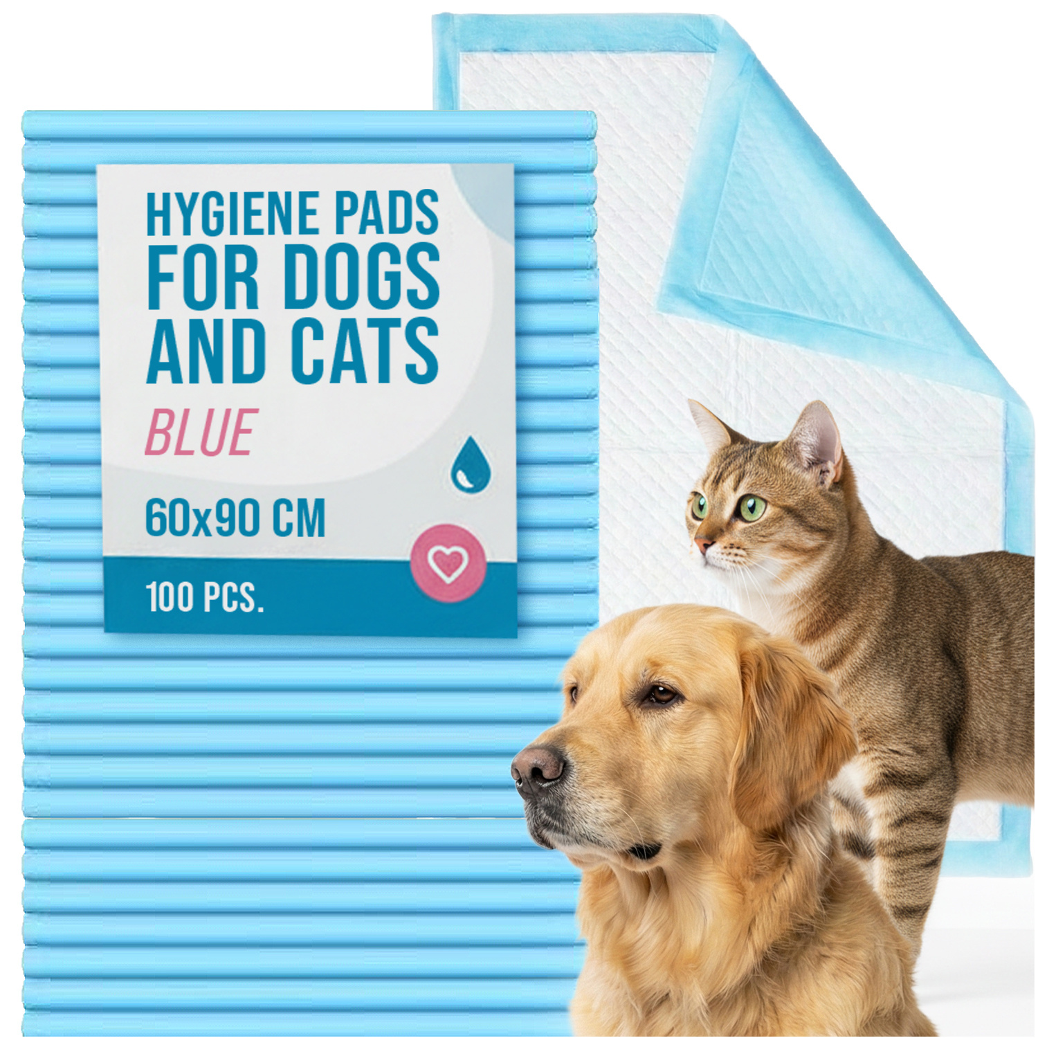 TEMU Absorberende Hygiëne Pads, Puppy Zindelijkheidstrainingsmatten, Set van 50 Stuks, 60x90 cm, Dik en Absorberend, Houdt Vloeistoffen en Geuren