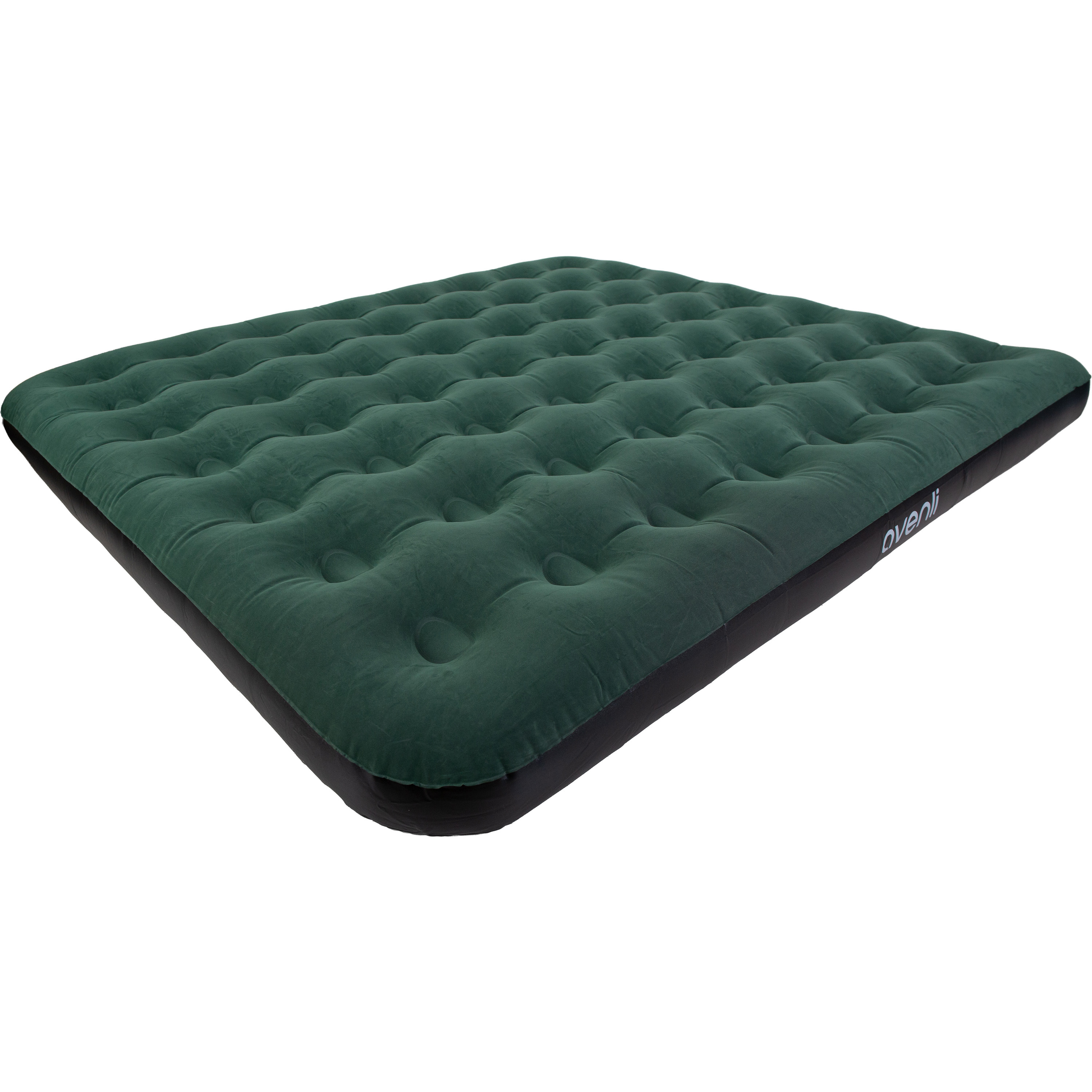 Image of Inflatable Camping Air Mattress, 203x183x22cm For 2 People - Coil-beam Construction - Inflates With Pump, Flocked Surface, Supports Up To 300 Kg | Outdoor Camping, Hiking, Guest Bed