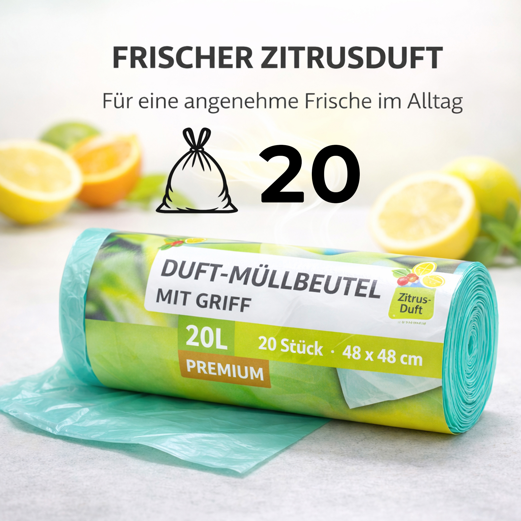 Image of Trash Bags With Scent - 20 (20 Pieces) - 1 Pack (1 X 25 Pieces) - Premium Bags - Ideal For Household, Office, And Catering