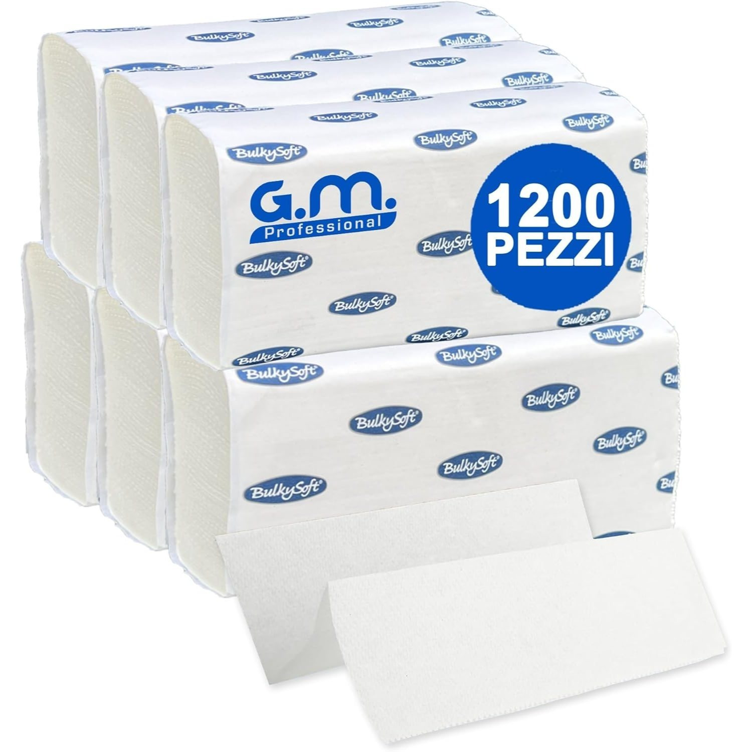 TEMU GM 1200 Carta Piegata a Z per Dispenser, 2 Veli Intercalati in Cellulosa, 24 x 21,5 cm