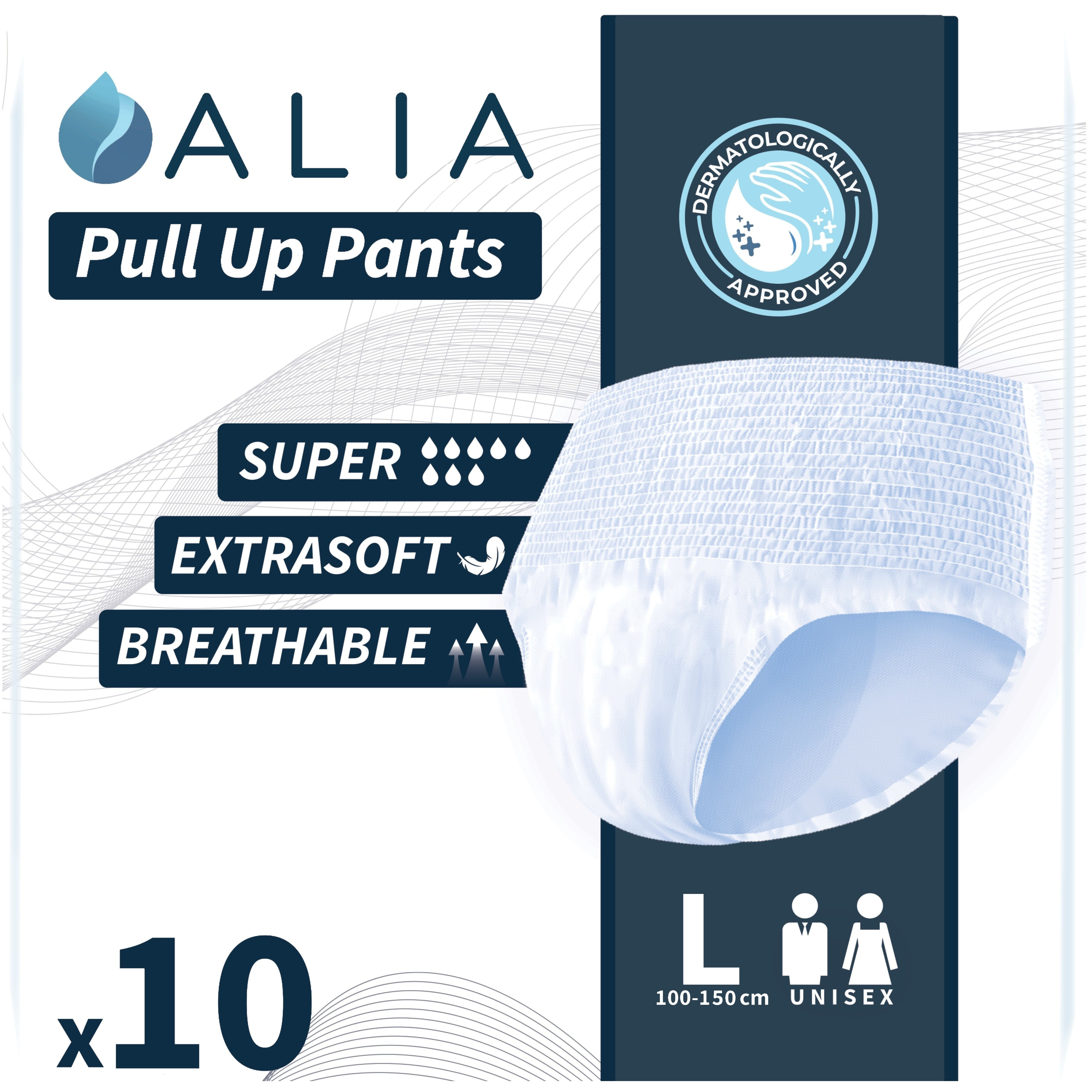 TEMU 10 X Alia Pants Super Large | Adult Absorbent Pants | Breathable With Secure Fit & Dry Feel | 1 Pack Of 10