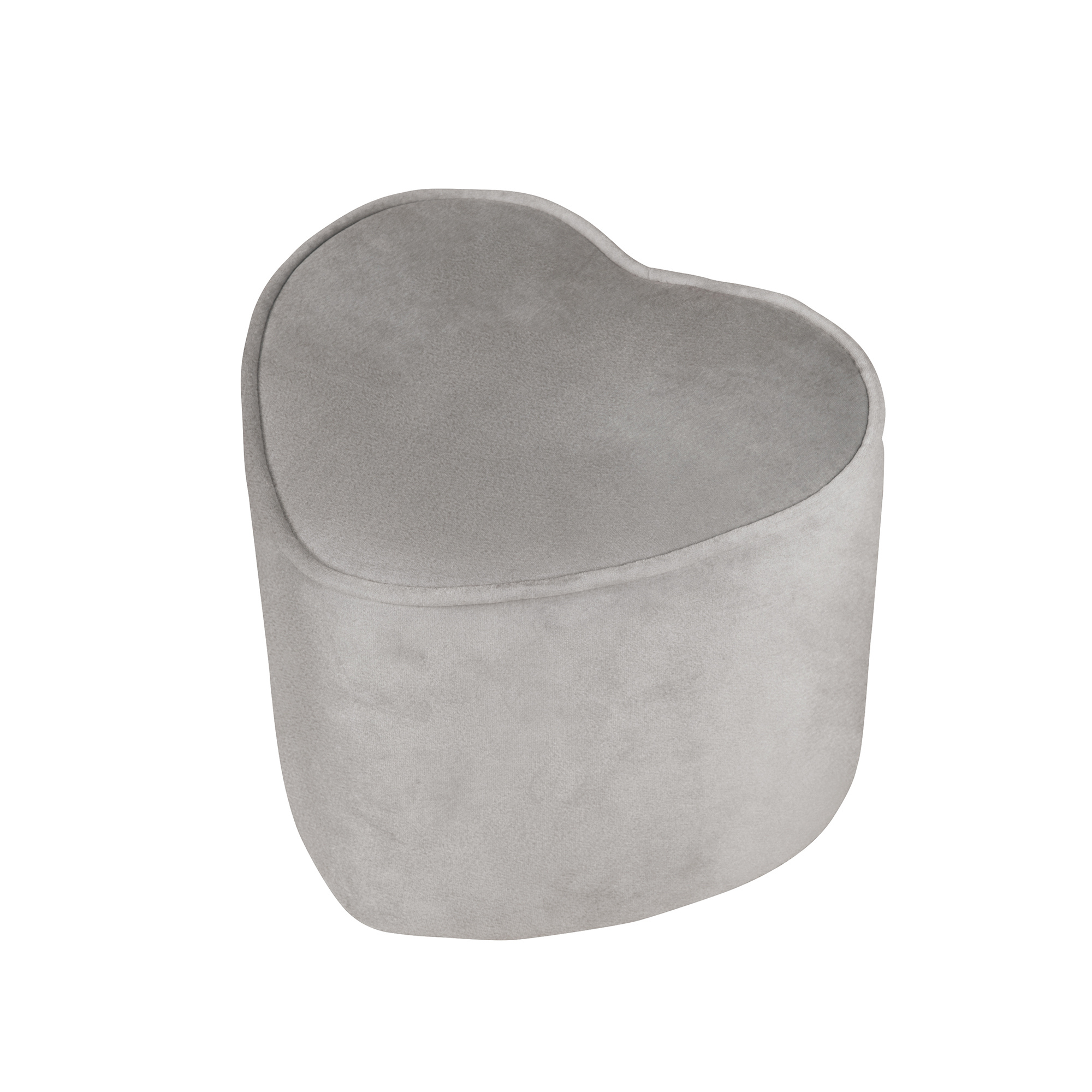 Furniture Stool Shape "lil Sofa", Comfortable Stool Covered With Grey Velvet, Pouf