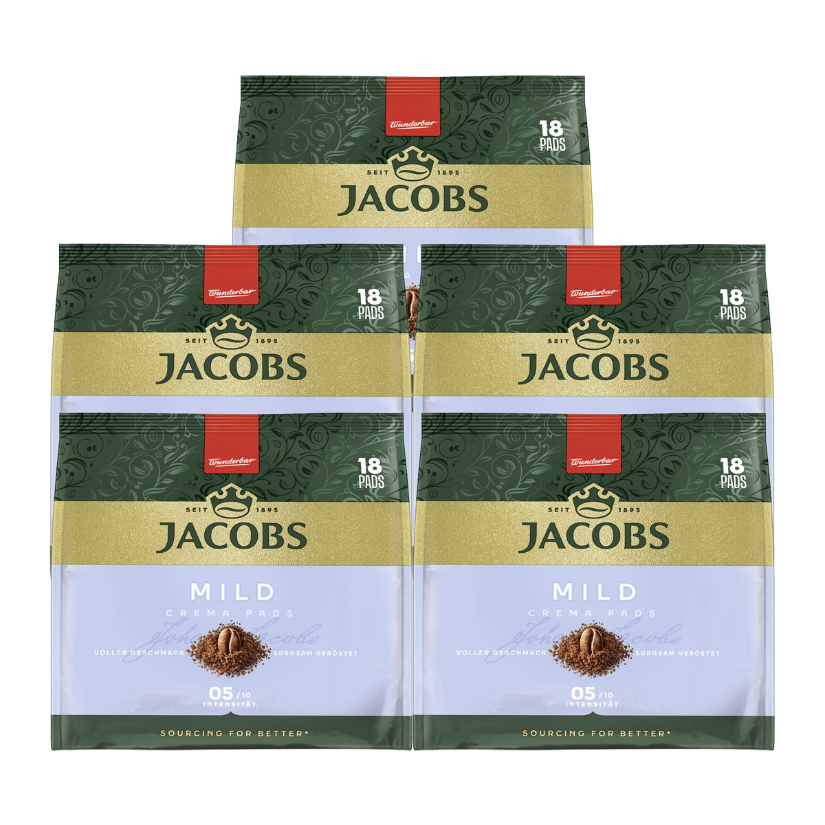 Jacobs Krönung Mild Pads, 5-pack (5 X 105 G)