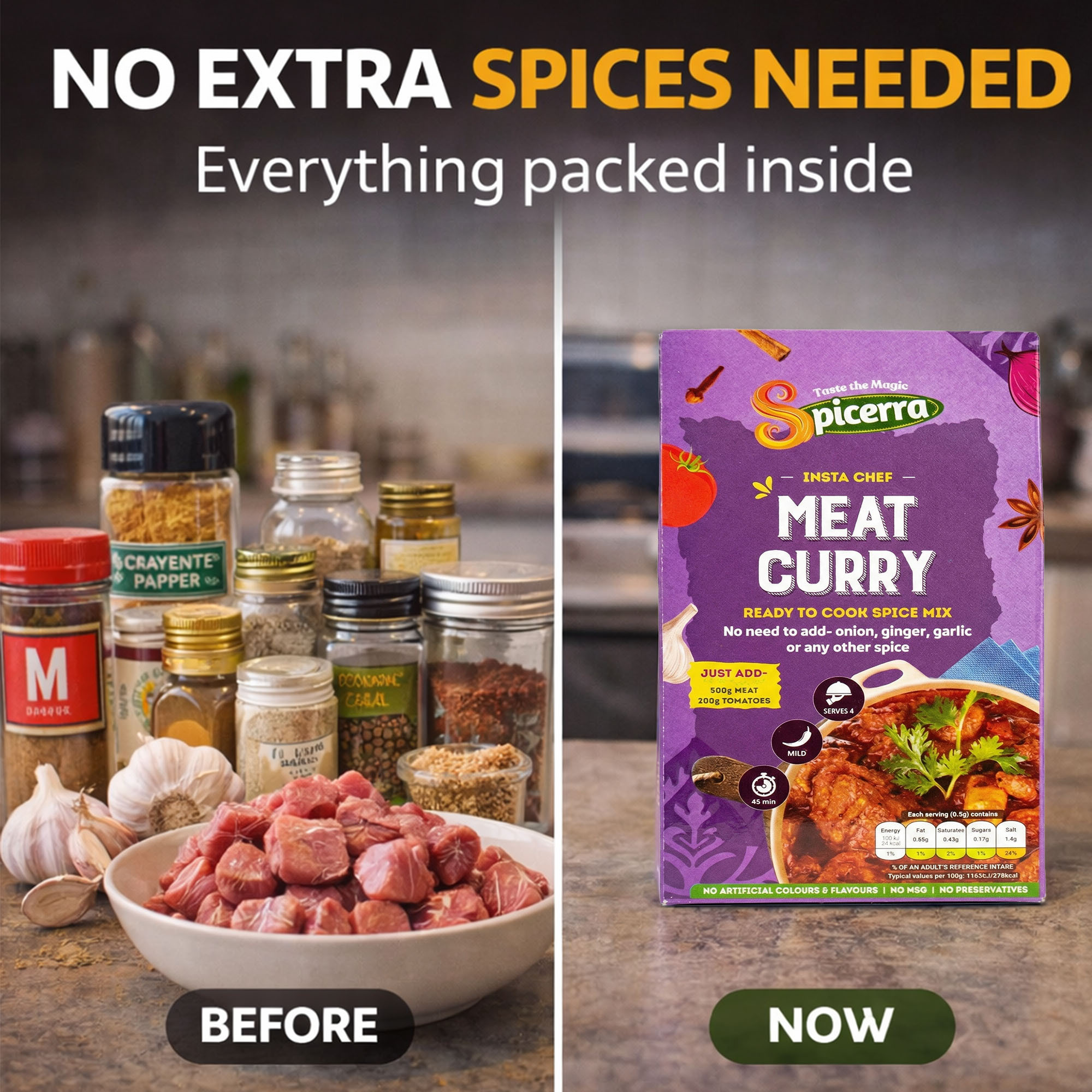 Meat Curry Spice Mix 35g, Ready to Cook