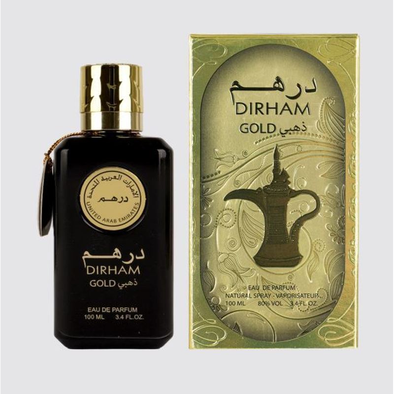TEMU Dirham Gold Perfume Spray 100ml For Men Unisex Made In Dubai Uae Long Lasting Arabian Daily Use
