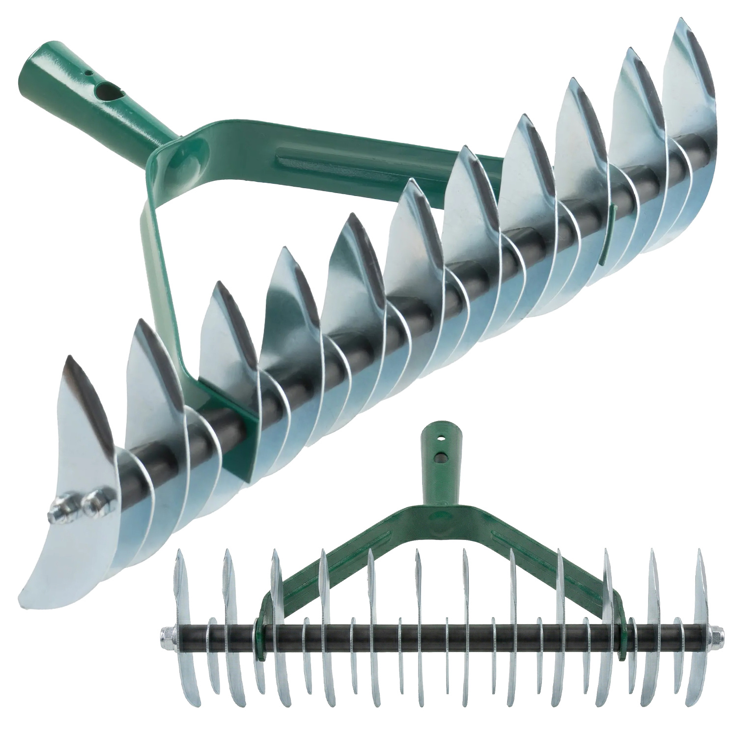 TEMU Aérateur de pelouse à main avec lames 36 × 13 × 22 cm, outil de râteau de jardin pour l'aération et l'élimination de la mousse et de la ,