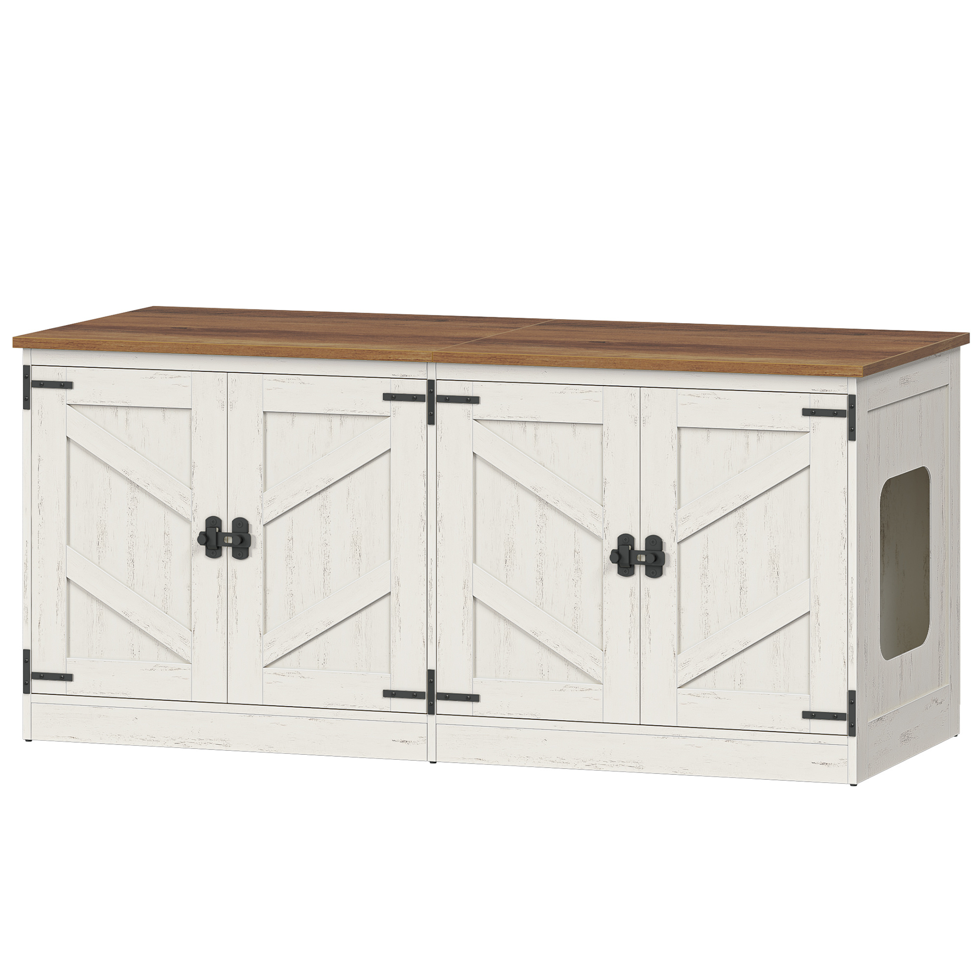 TEMU Gabinete para arena de gatos para 2 gatos, Armario para gatos, Gabinete para arena con orificios de ventilación, Mueble para TV, Muebles para