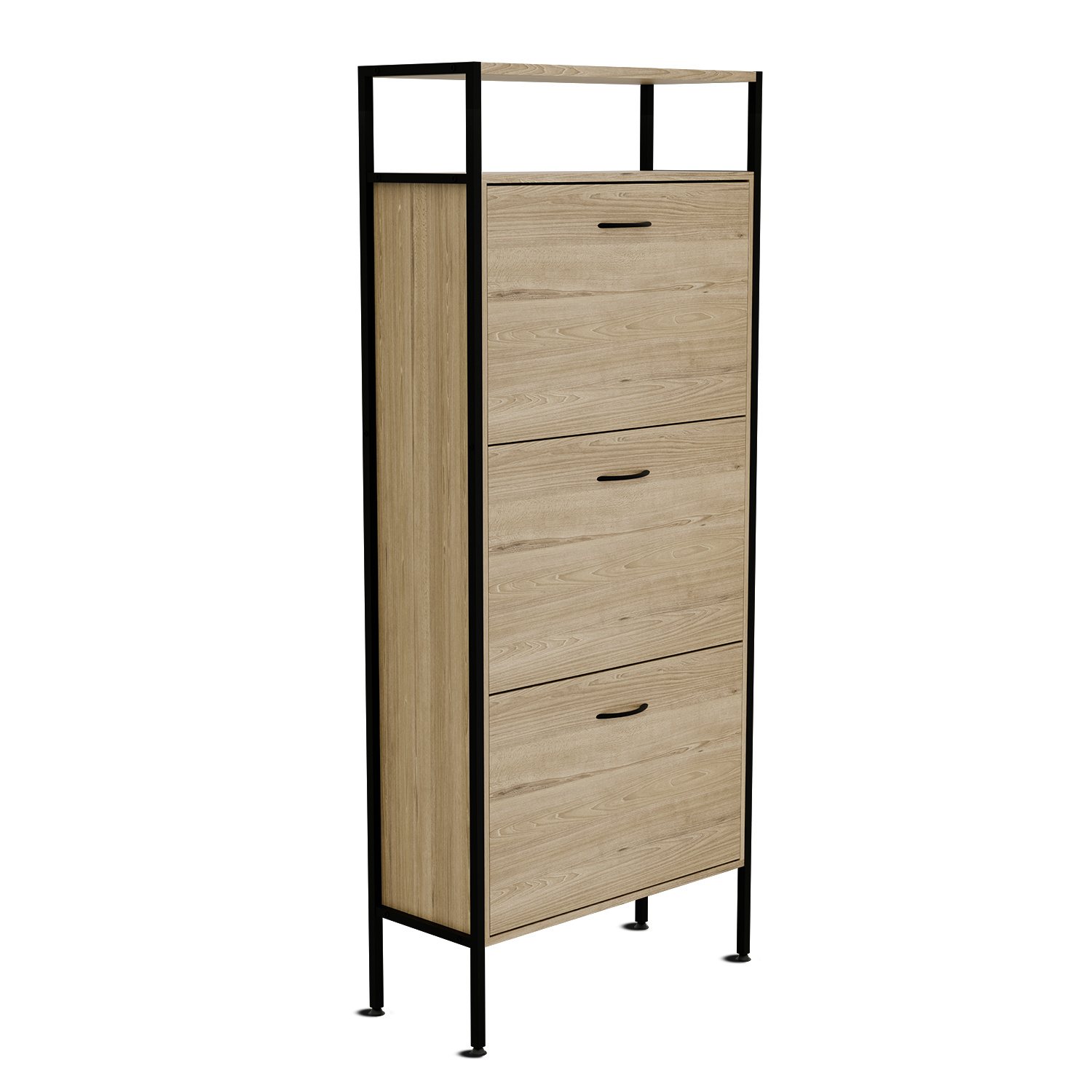 TEMU Belofay Slim Shoe Storage Cabinet - 2/3 Drawer Wooden Entryway Organizer With Black - Large Capacity Floorstanding Shoe Rack For Hallway (holds
