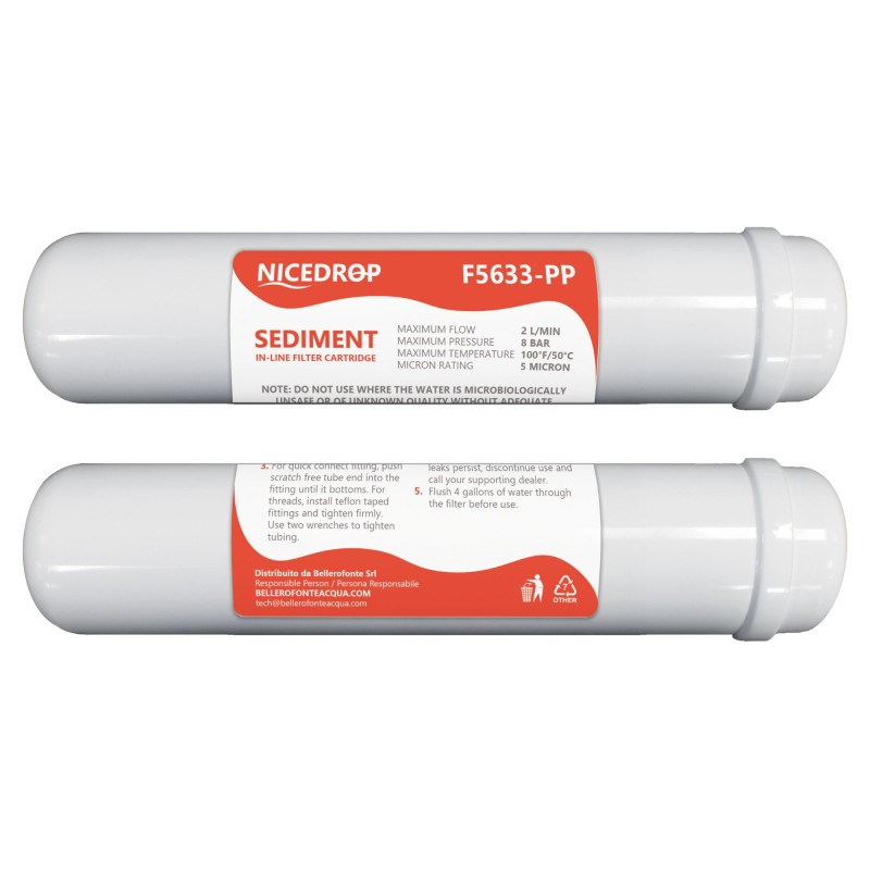 TEMU 12" Inline Reverse Filter For Sediment, 1/4", 2-pack