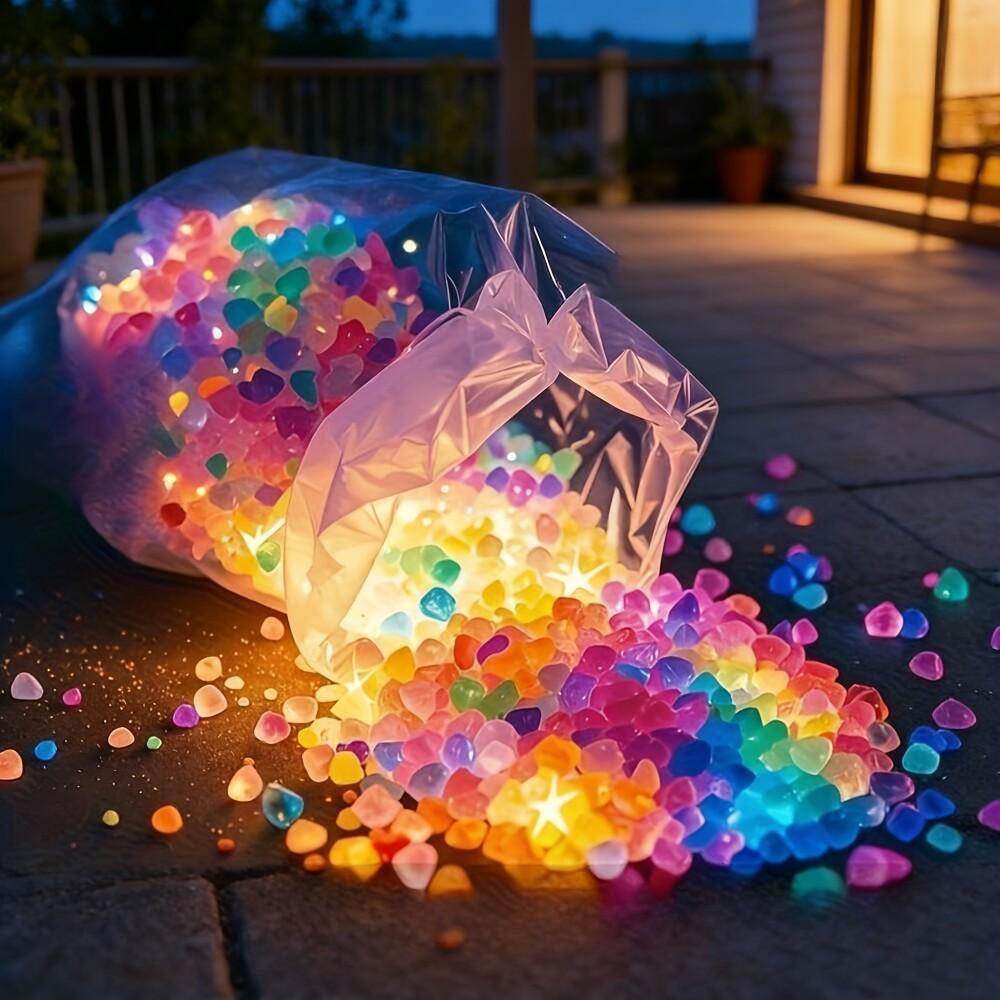 10086pcs outdoor glowing stones luminous diy decoration pebbles glow in the dark for aquariums courtyards bonsai   fish tanks flower pots parties durable gardening accessories for micro landscapes holiday decor
