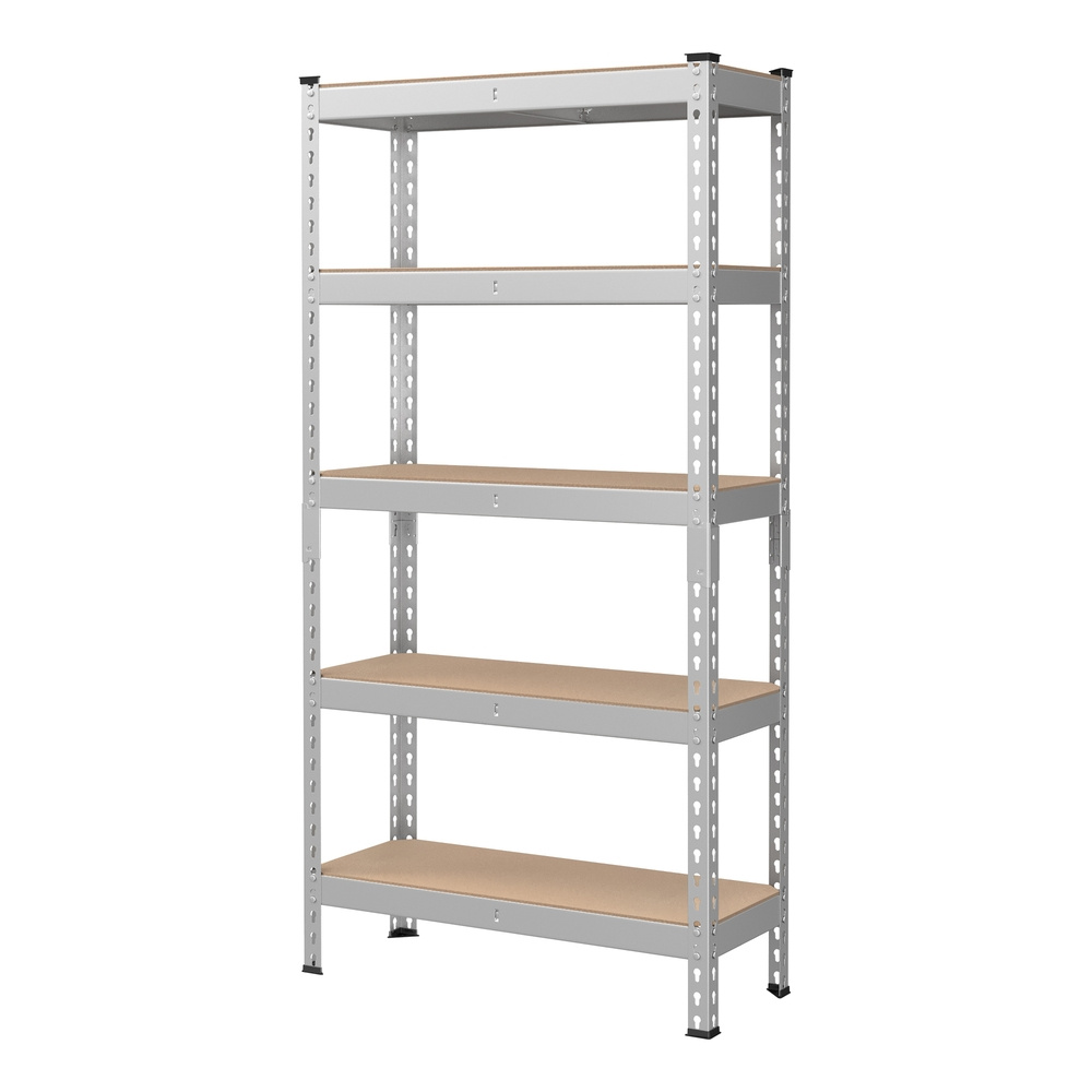 TEMU Shelf With , Heavy-duty Shelving, Height-adjustable, Storage Shelving For Garage, Basement, Office, 875 Kg Load Capacity, Silvery