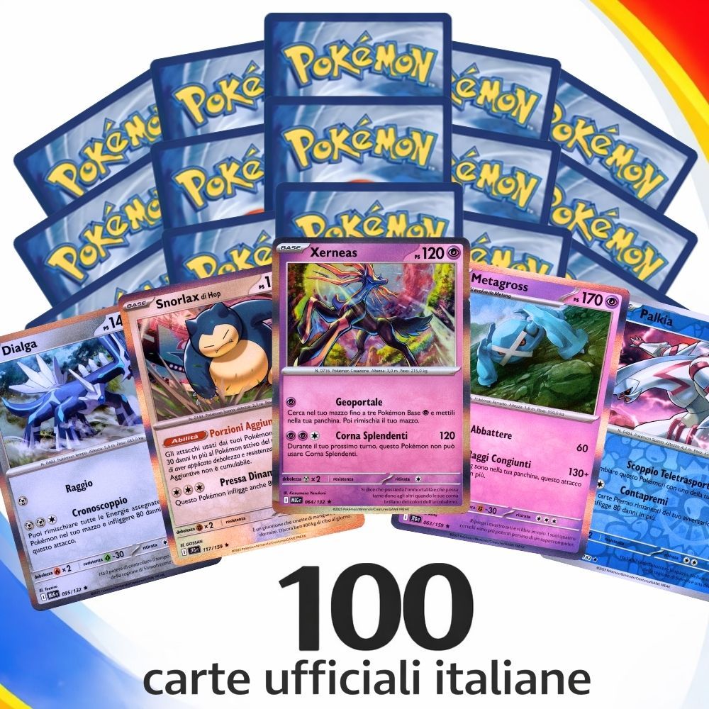 TEMU : Authentic Lot Of 100 Pokémon Tcg Playing Cards In Italian Language